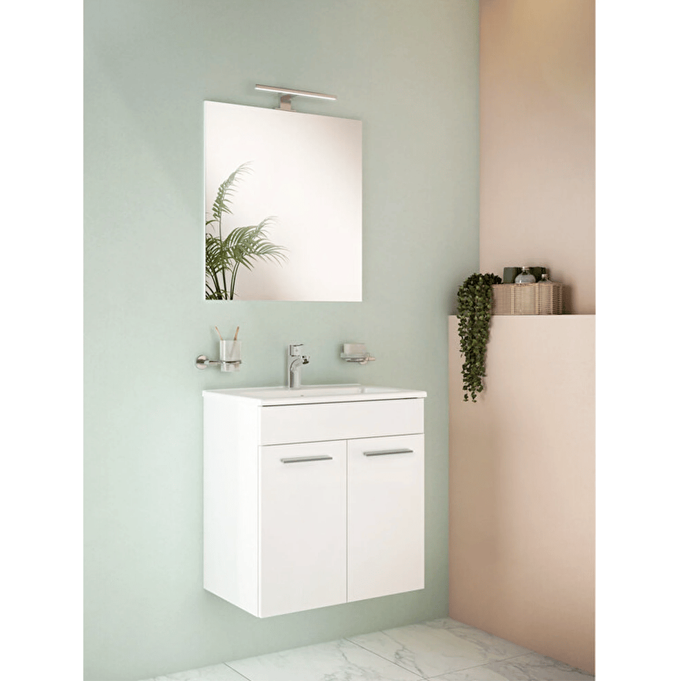 Vitra Mia Set 60 cm Çekmeceli Parlak Beyaz Banyo Dolabı - Banyotrendy