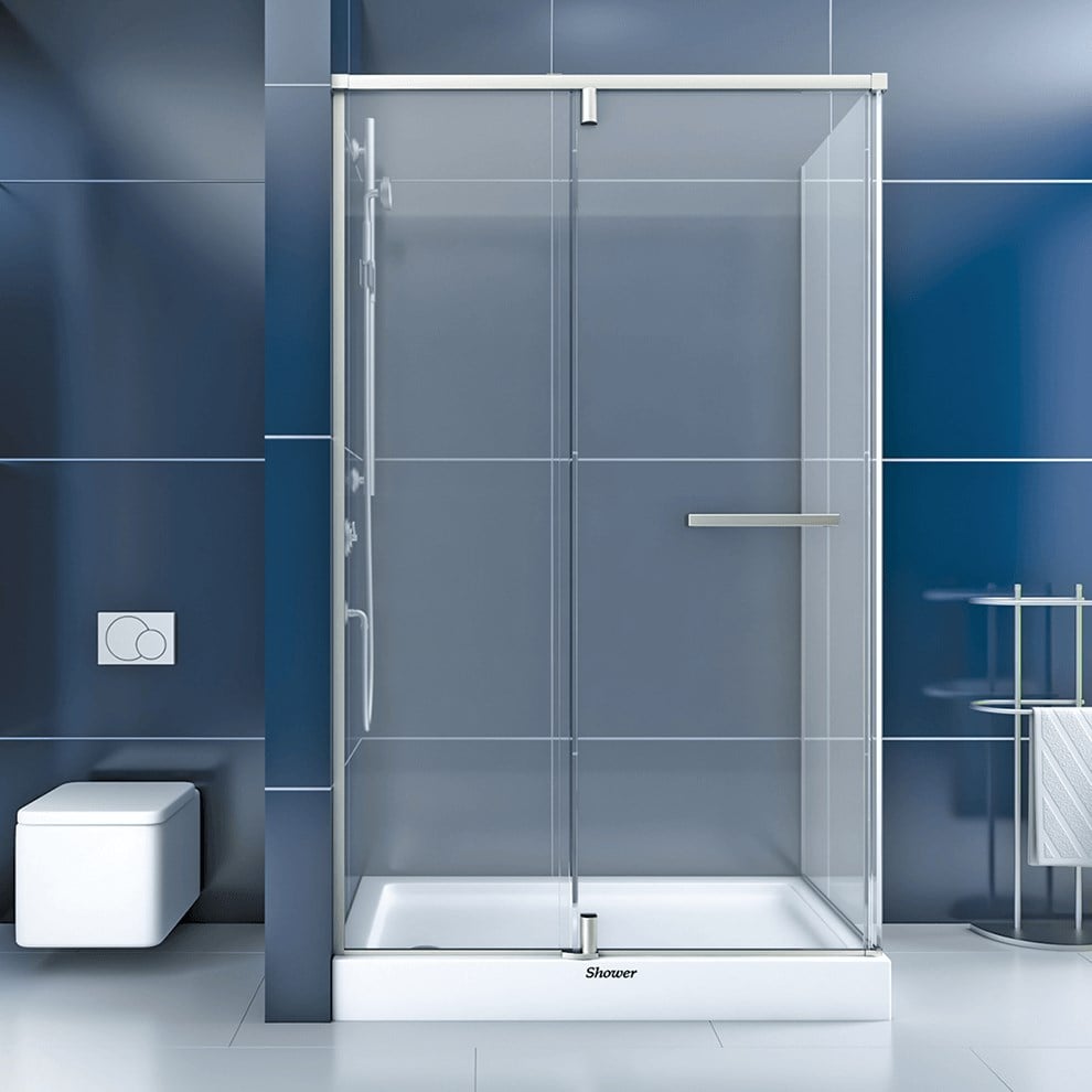 Shower Mars 120x80 cm Yan Panelli Tekne Üzeri Duşakabin - Banyotrendy