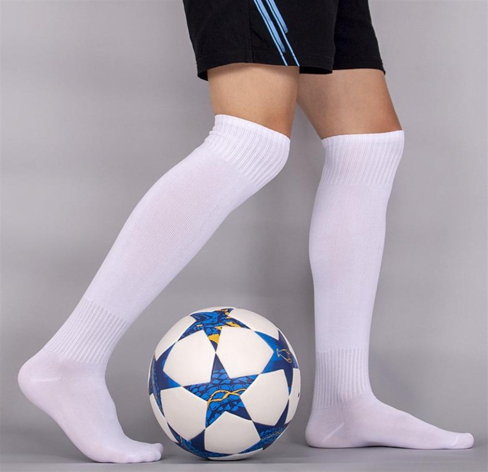 Yarı profesyonel Beyaz Futbol Maç Çorabı Futbol Tozluk Futbol Halısaha  Çorabı Konç - Markahit