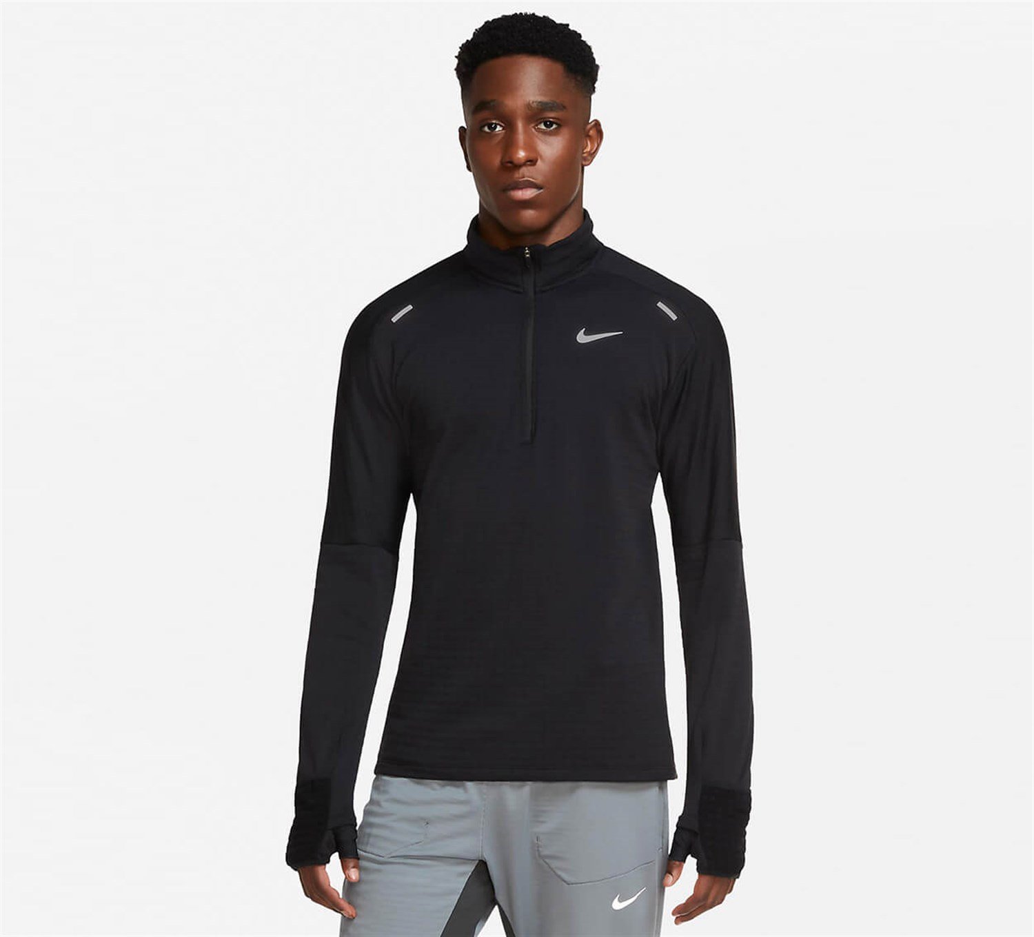 Nike Sphere Men's 1/2-Zip Running Top Erkek Uzun Kollu Tişört CU6087-010