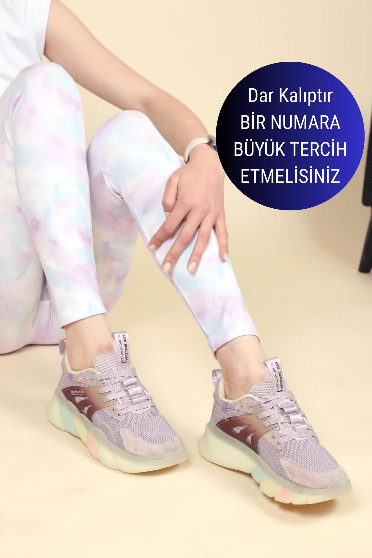 GUJA Nubuk Garnili Triko Kadın Spor Ayakkabı LİLA
