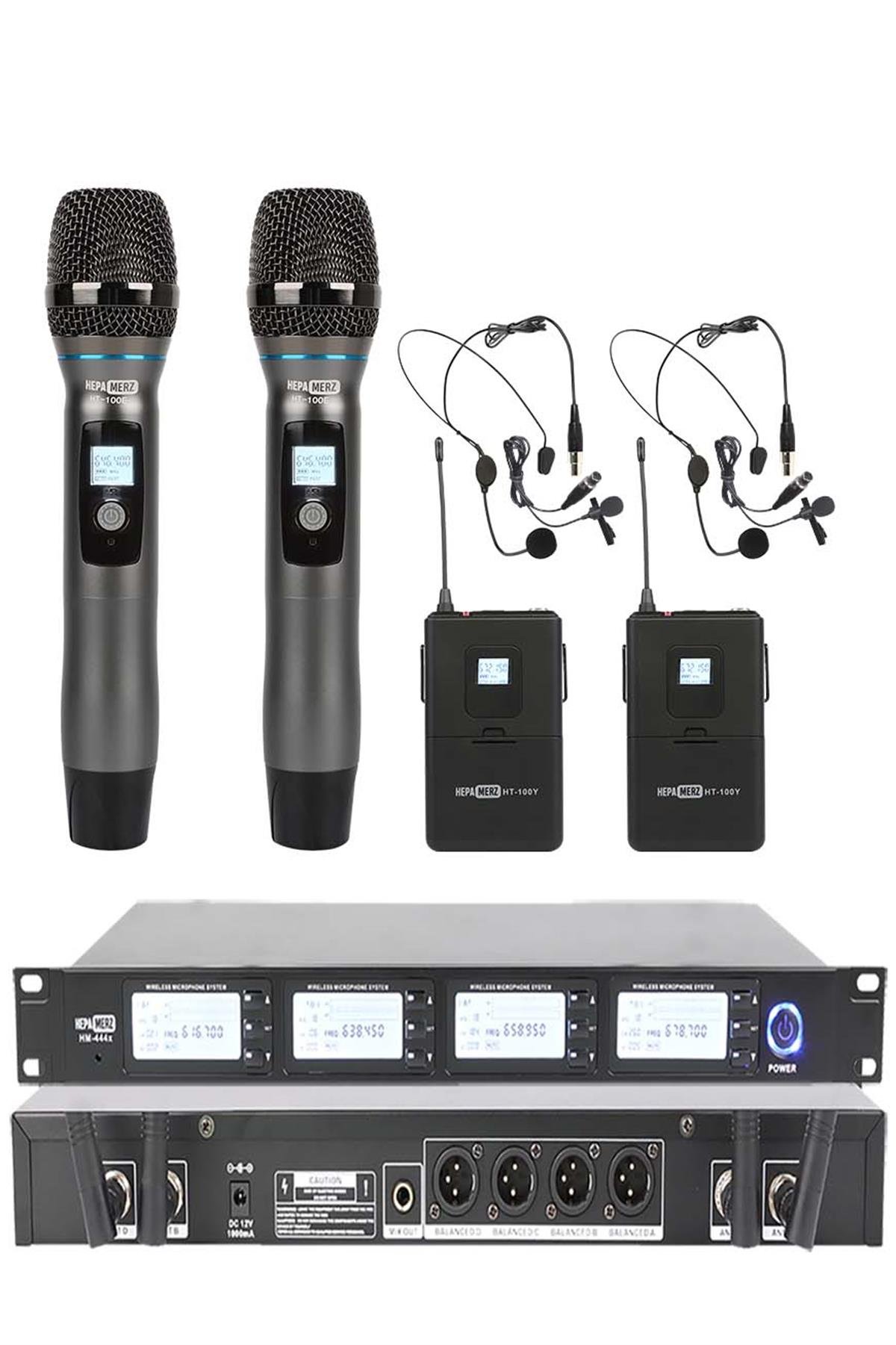 Hepa Merz HM-444EH 4'lü Kablosuz EL ve Kafa Mikrofonu Seti