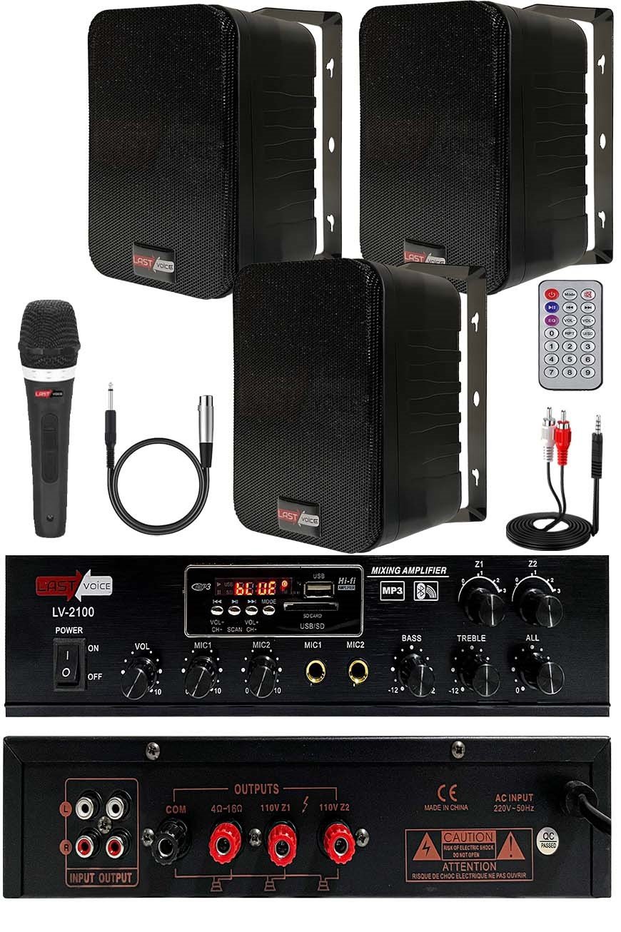 Lastvoice Hoparlör ve Anfi Mağaza Ses Sistemi Black Soft Paket-2