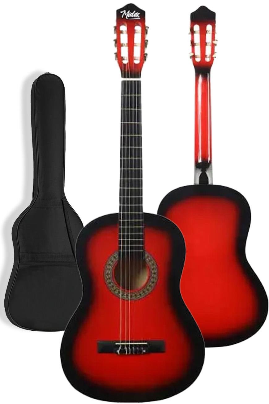 Midex CG-270RD Kırmızı Renk Klasik Gitar 4/4 Yetişkin Boy Sap Ayarlı Full  Set