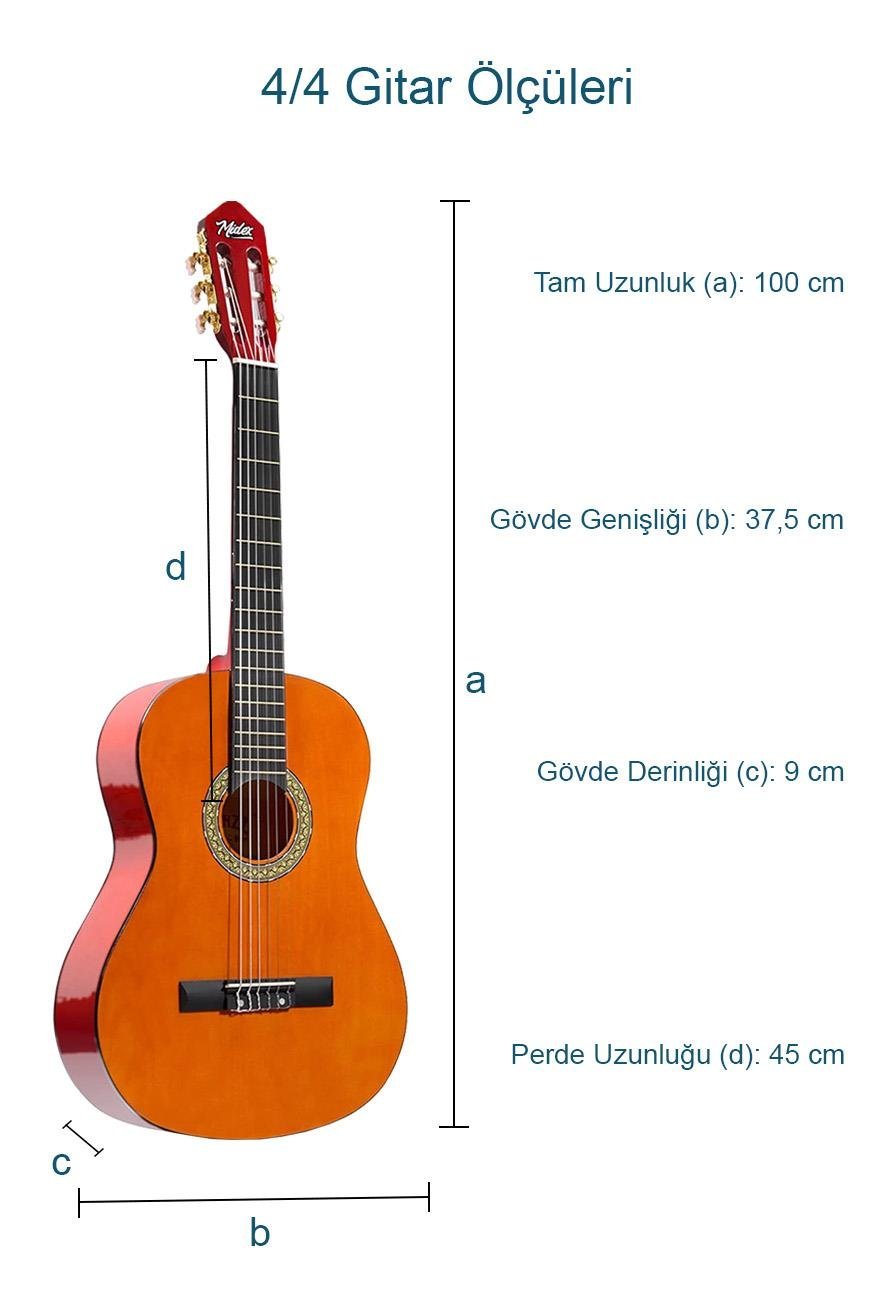 Midex CG-390M-XBAG Klasik Gitar 4/4 Sap Ayarlı Kesik Kasa