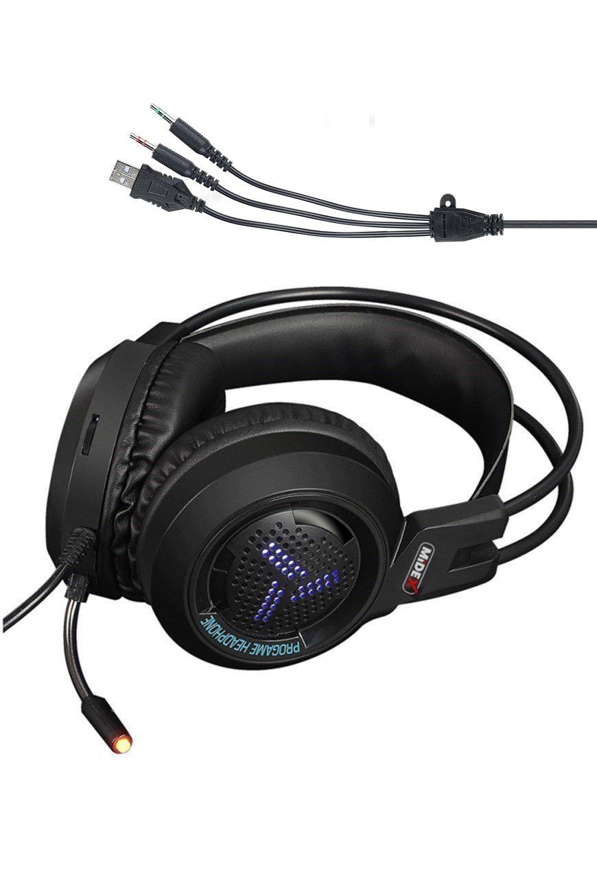 Midex GMR-X100 Mikrofonlu Led Işıklı Stereo Surround Oyuncu Kulaklığı