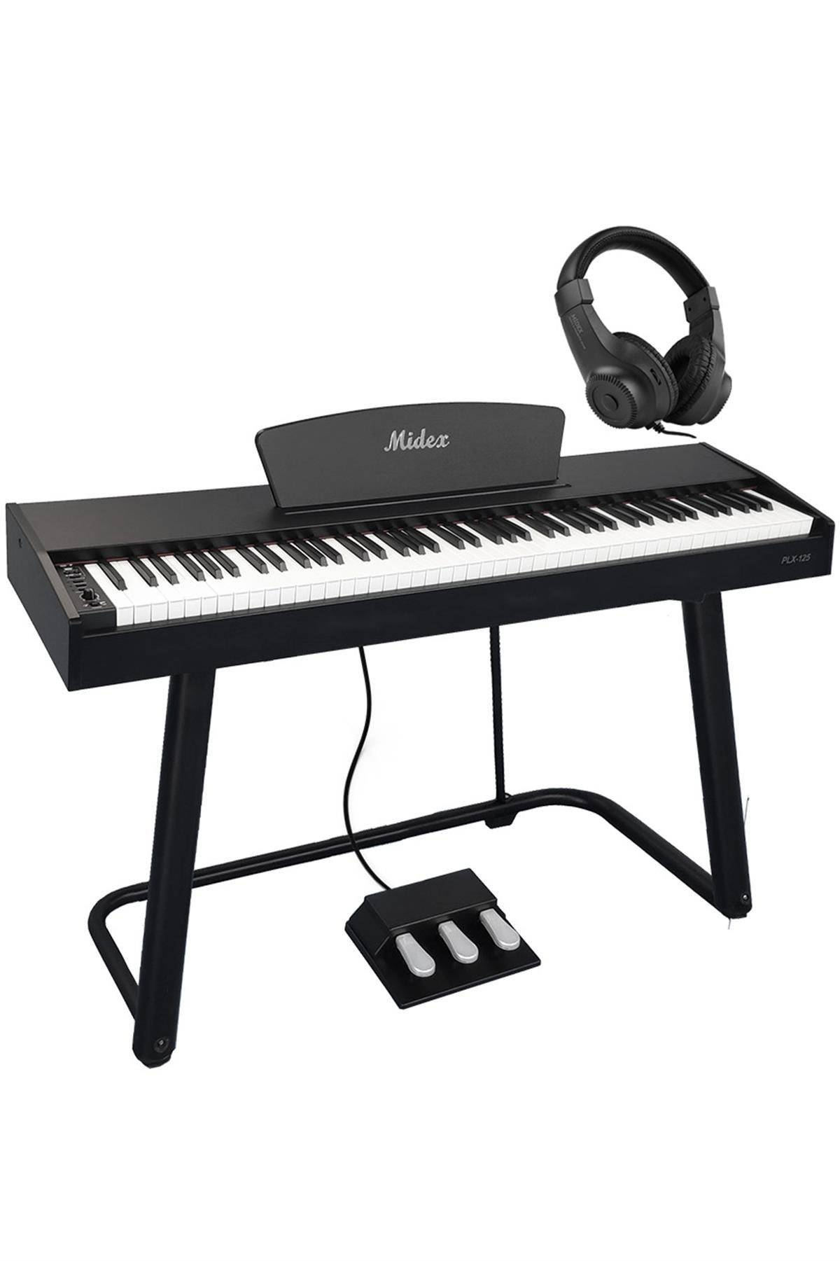 Midex PLX-125BK Taşınabilir Dijital Piyano Tuş Hassasiyetli 88 Tuşlu