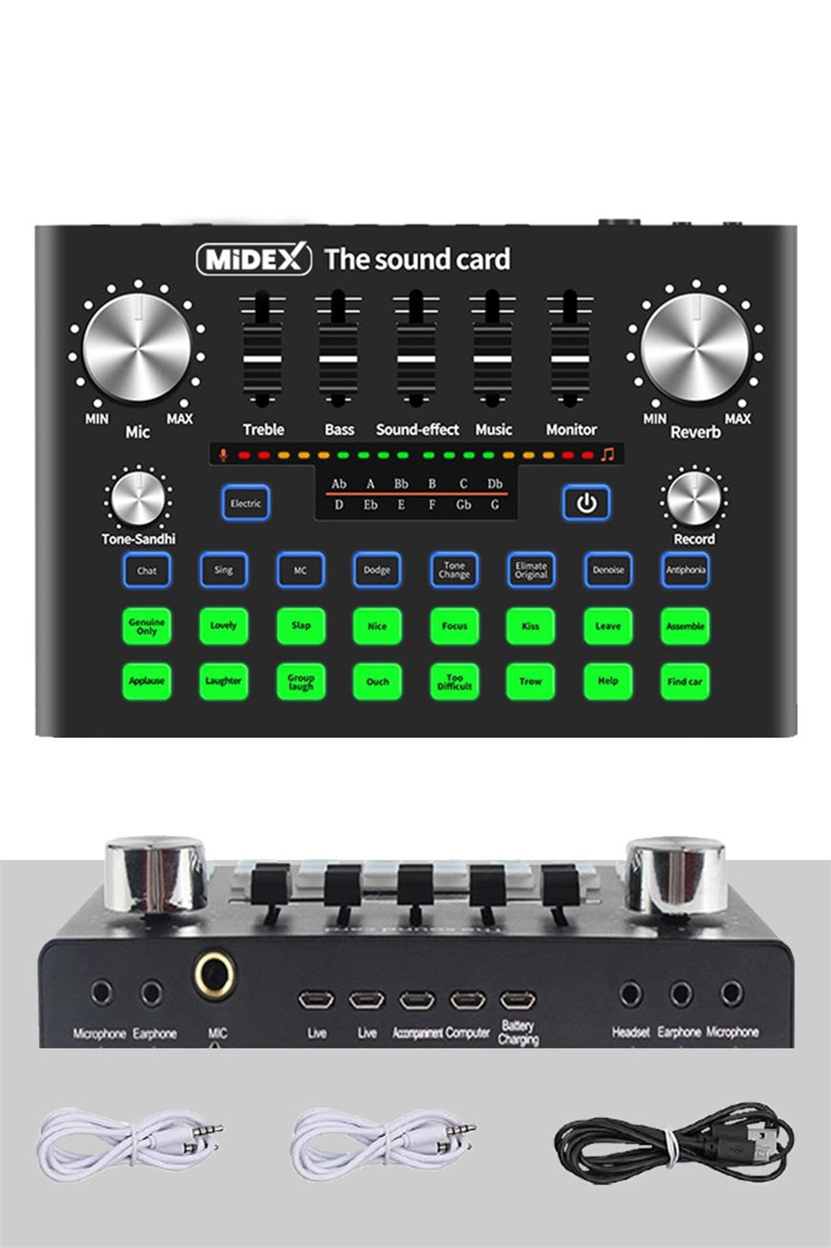 Midex VS9 Stüdyo Kayıt Ses Kartı Efektli Radyo Mikseri
