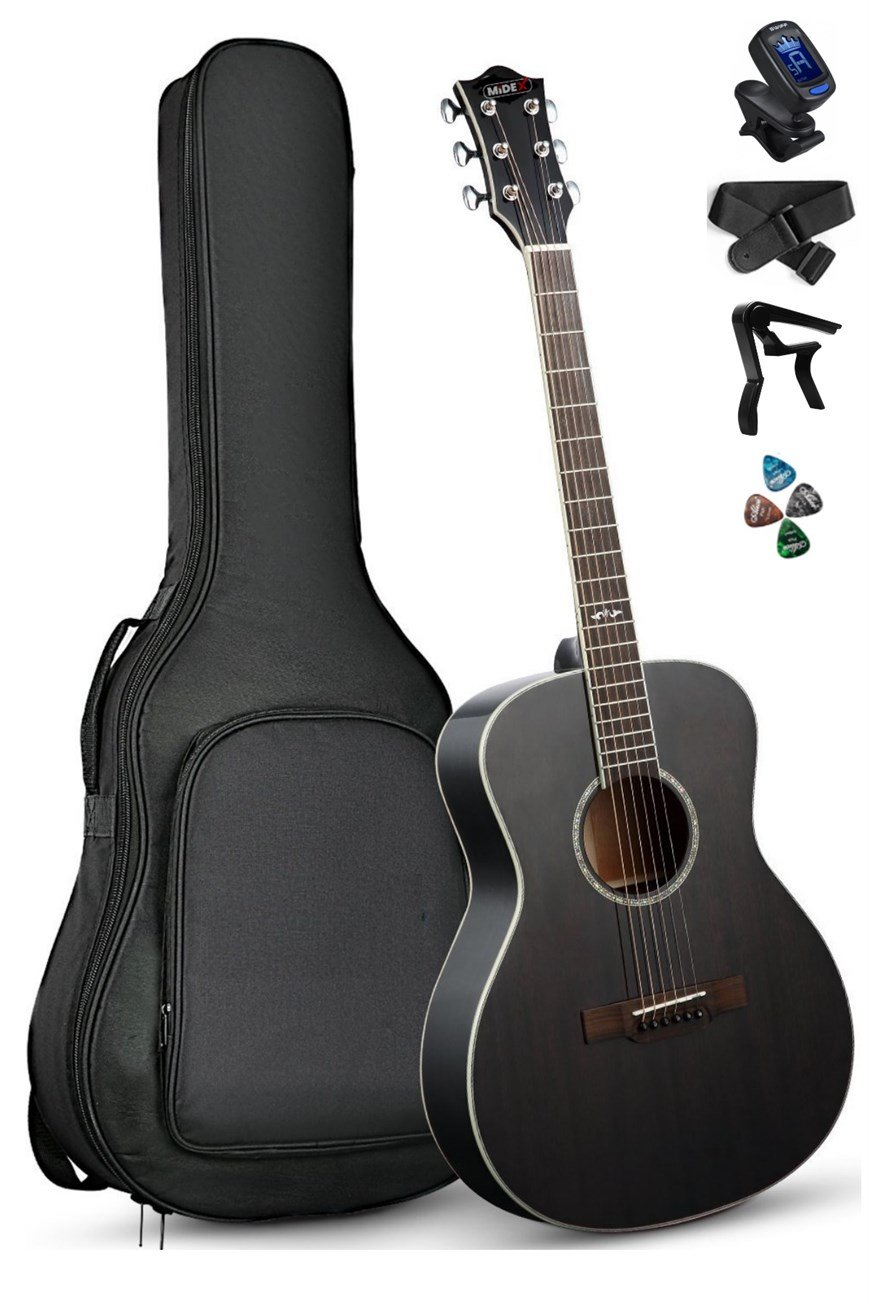 Midex XC-250BK Profesyonel Akustik Gitar 4/4 Yetişkin Üst Segment