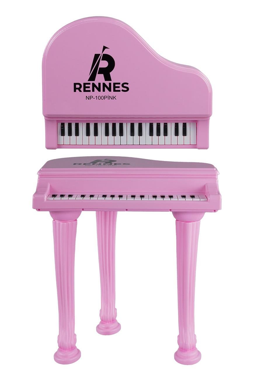Rennes NP-1000PK Akustik Görünümlü 37 Tuşlu Dijital Elektronik Çocuk  Piyanosu Pembe