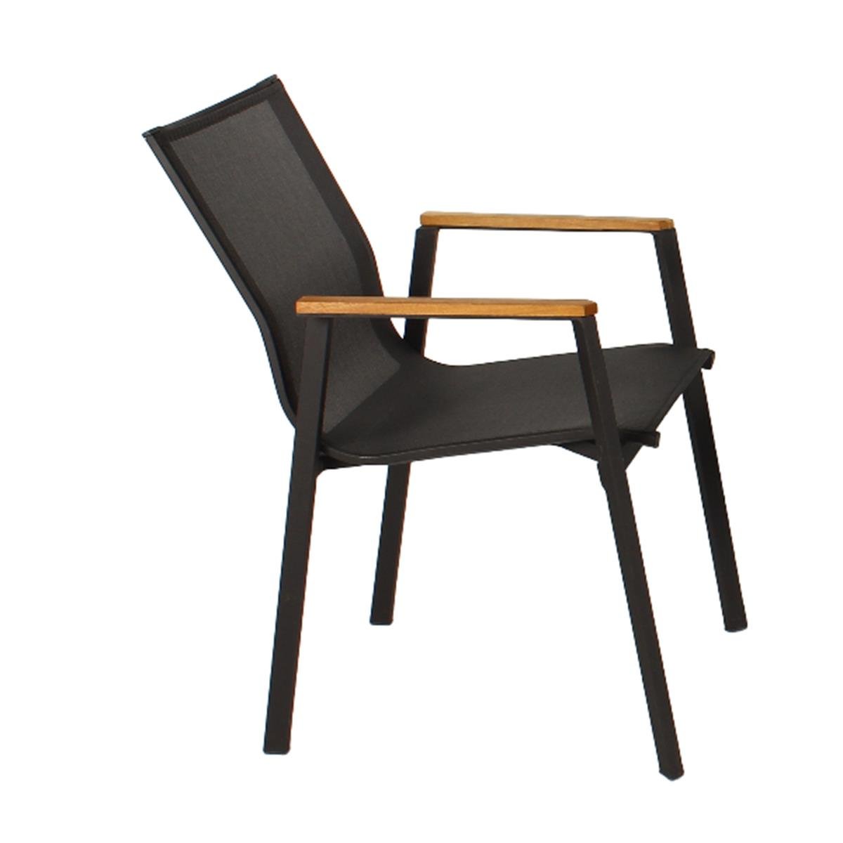 CAD100 Siyah Tekstil Fileli Alüminyum Sandalye | Dış Mekan