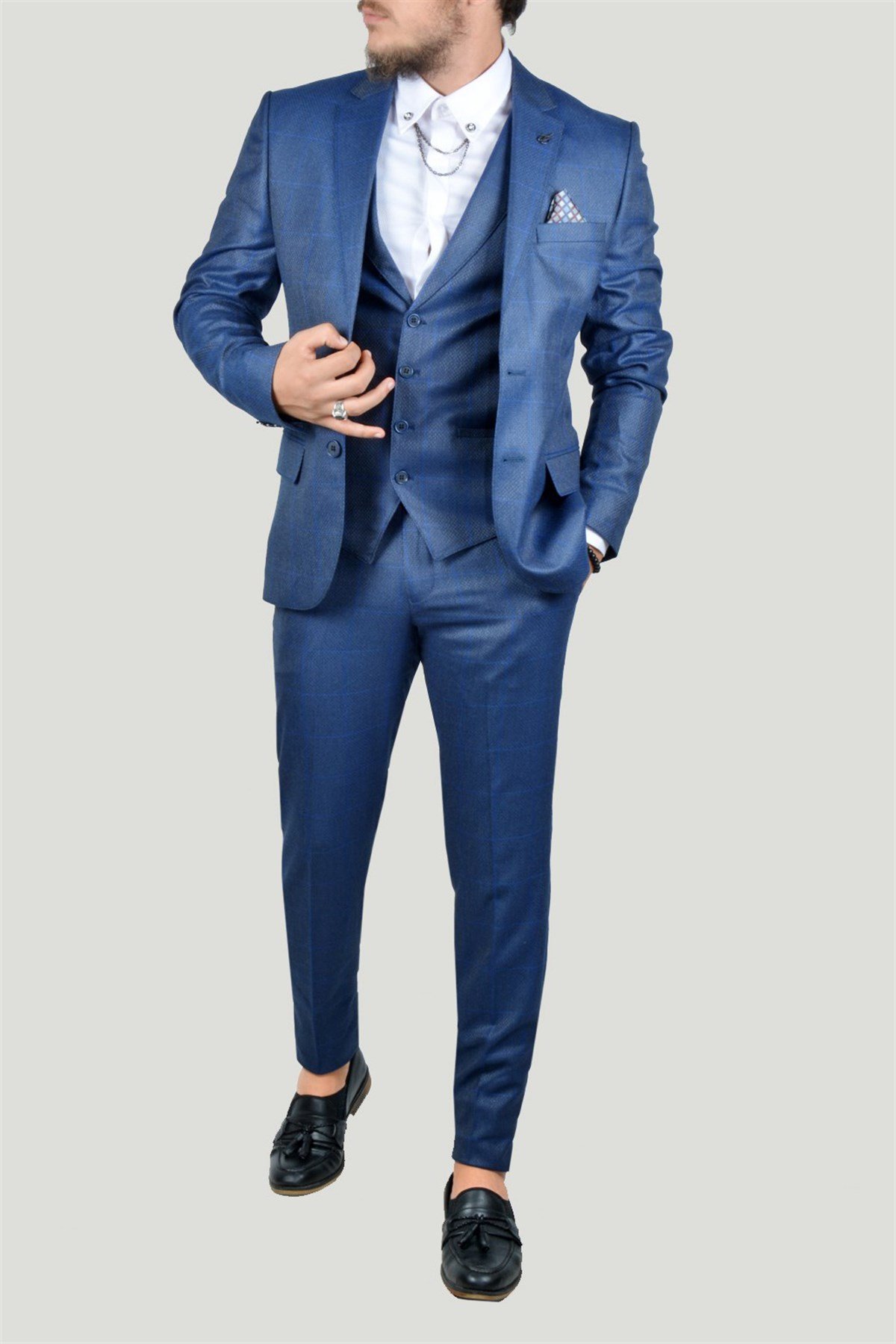 Erkek Takım Elbise 9K-40772-019 Koyu Mavi | Terapi Giyim