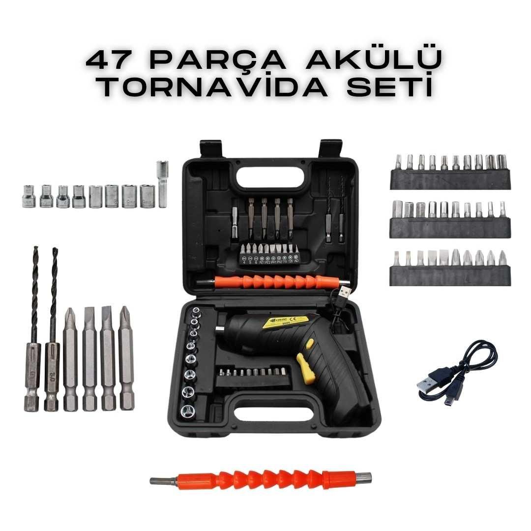 HEGI 47 PARÇA AKÜLÜ TORNAVİDA SETİ - HamdiDede