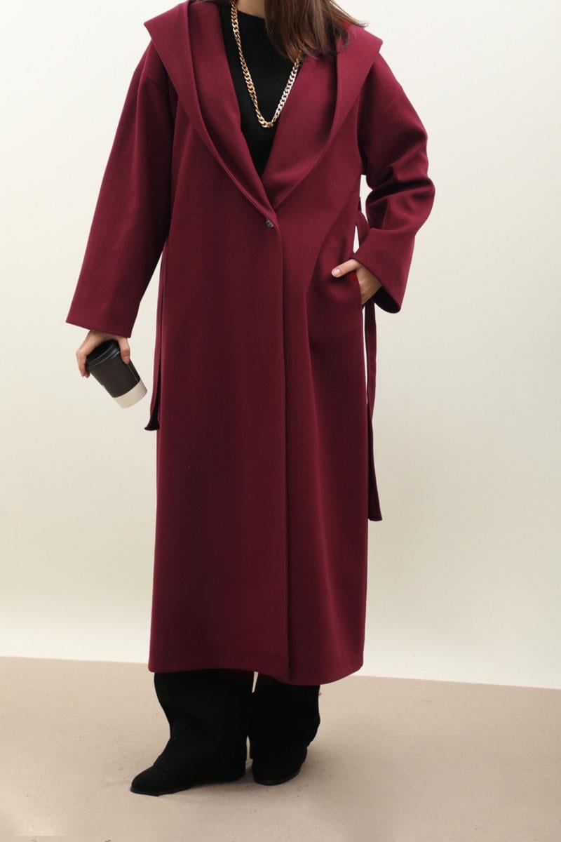 Hooded Shawl Collar Coat Gray - Wholesale Hooded Shawl Collar Coat Gray - Wholesale