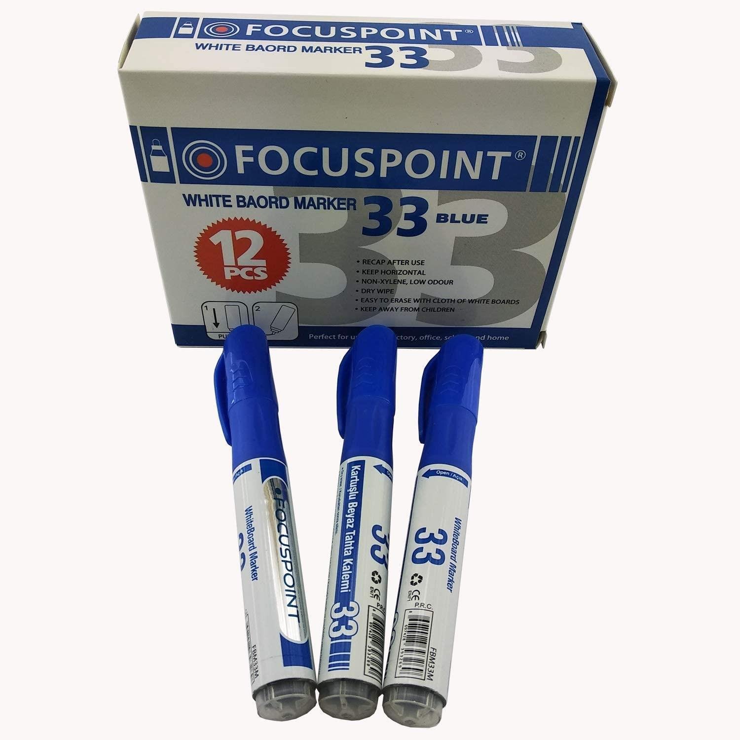 Focuspoint 33 Beyaz Tahta Kalemi Kartuşlu Mavi Siyah Kırmızı 12 Li  PaketFocuspoint135,00 TLGencay Ofis Kırtasiye - Türkiye'nin En Büyük  Kırtasiye Deposu
