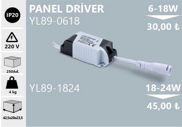 NOAS YL89-0618 LED Panel Driver – 6-18W LED Güç Kaynağı