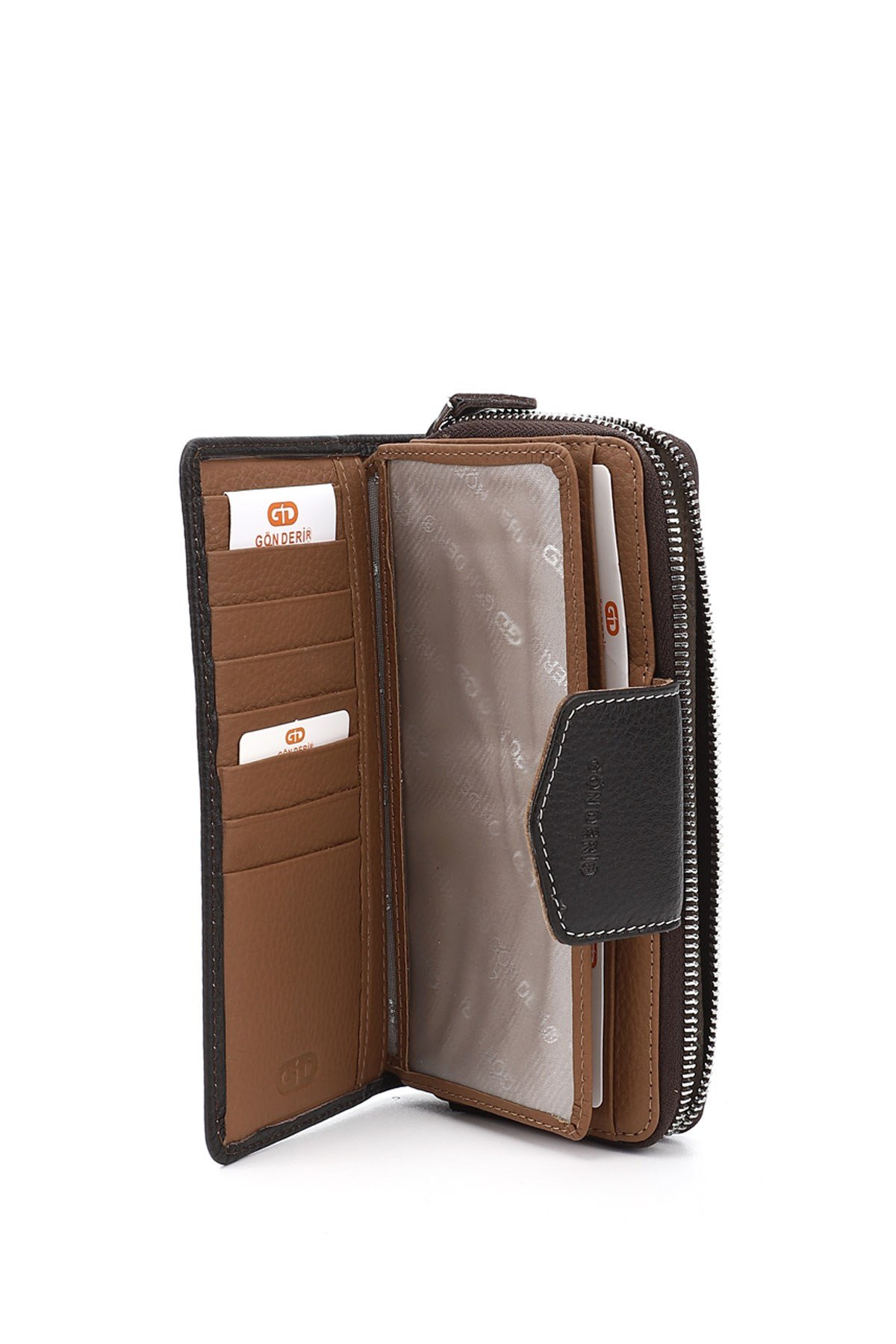 Women's Brown Camel Horizontal Genuine Leather Wallet