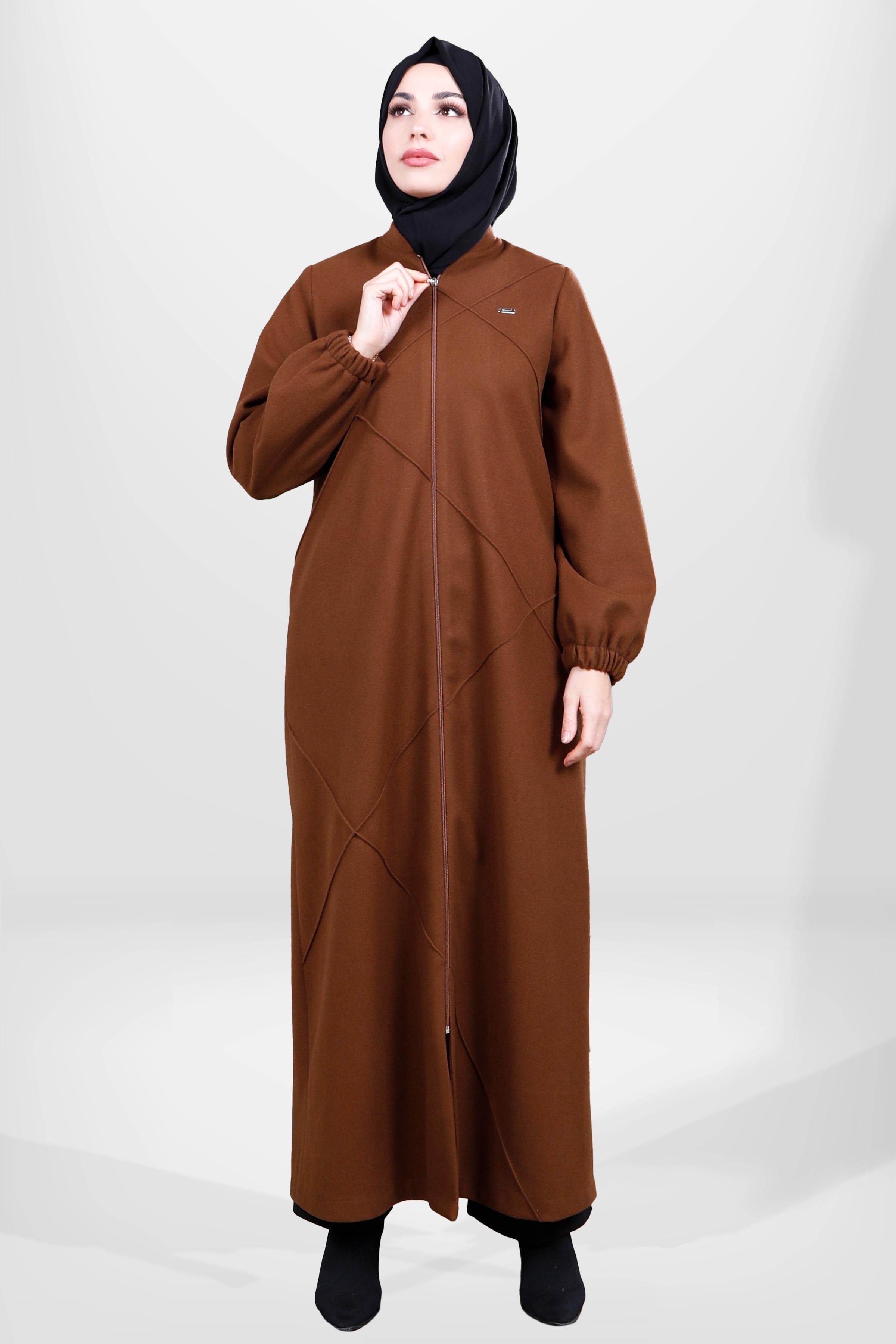 3848 KAŞE MANTO KAHVE