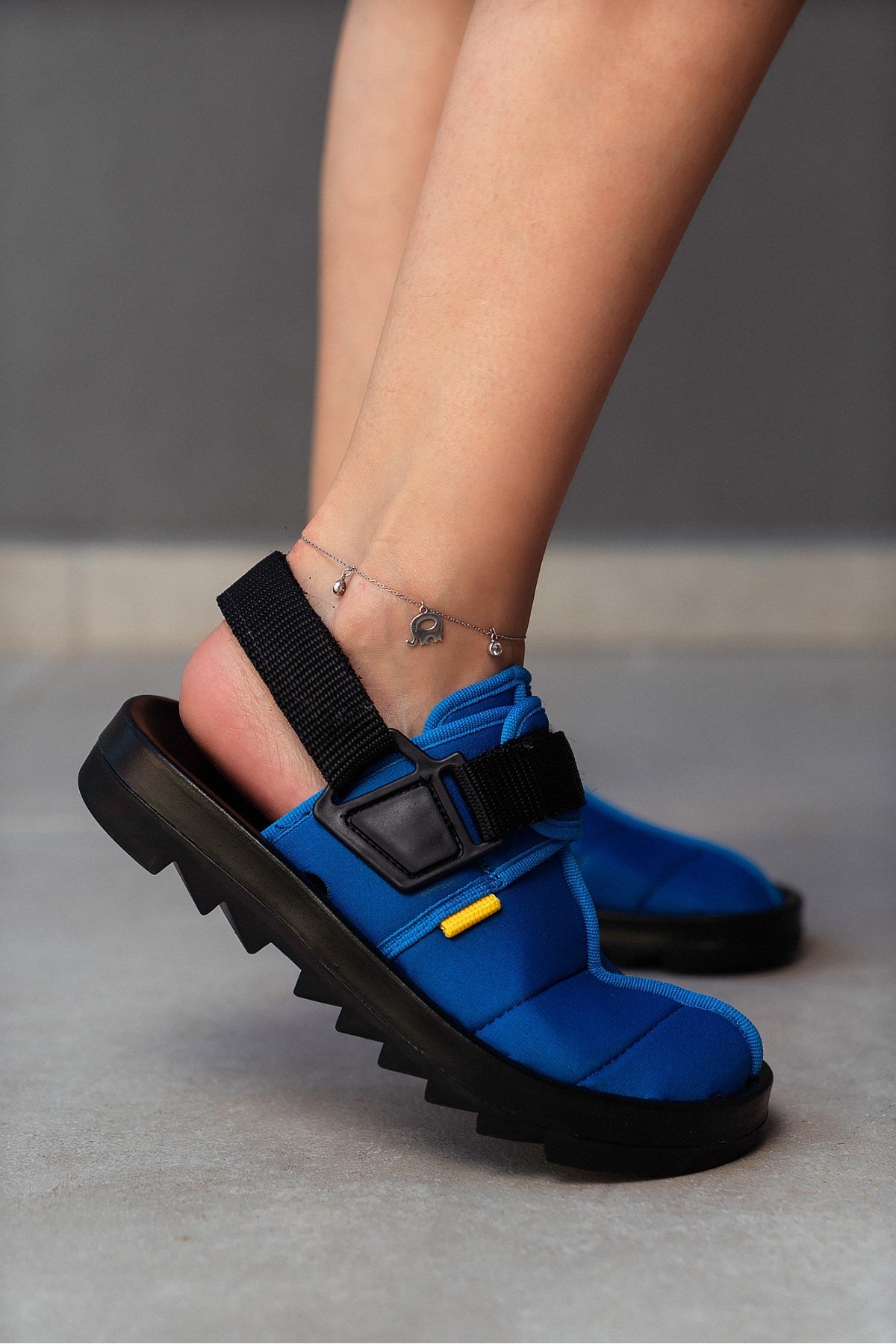 Terra Mavi Paraşüt Kumaş Arka Cırtlı Kadın Sandalet
