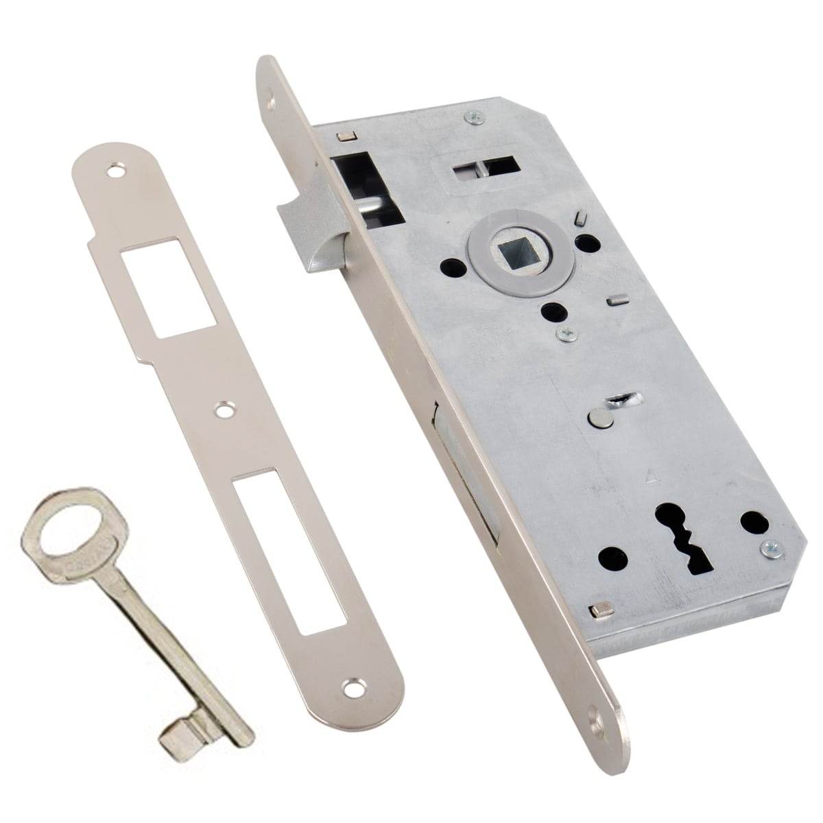 DoorAks İç Kapı Kilidi 23*40 mm Nikel Oval - Baba Hırdavat