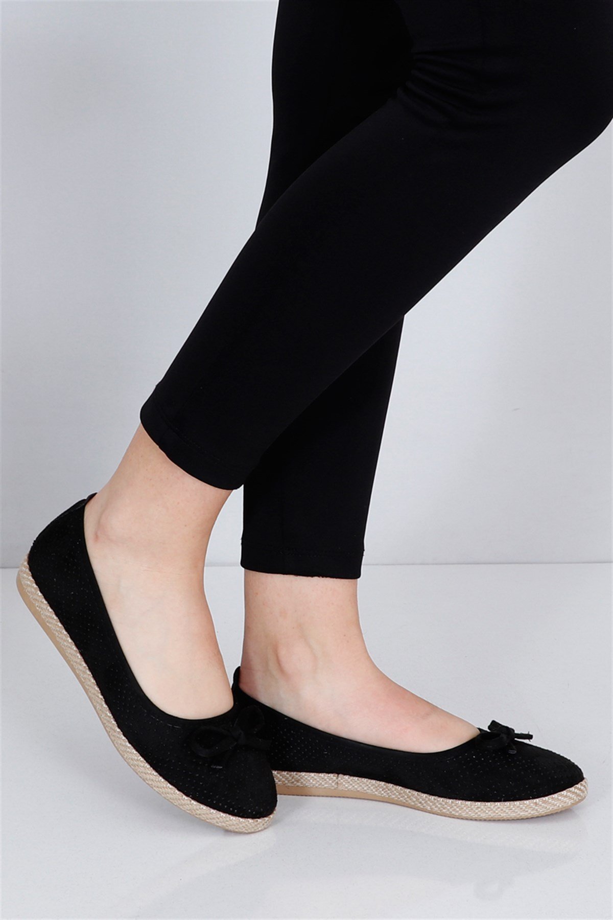 Siyah süet Kadın Babet Ayakkabı Fiyonklu 01 Fiyatı ve Modelleri
