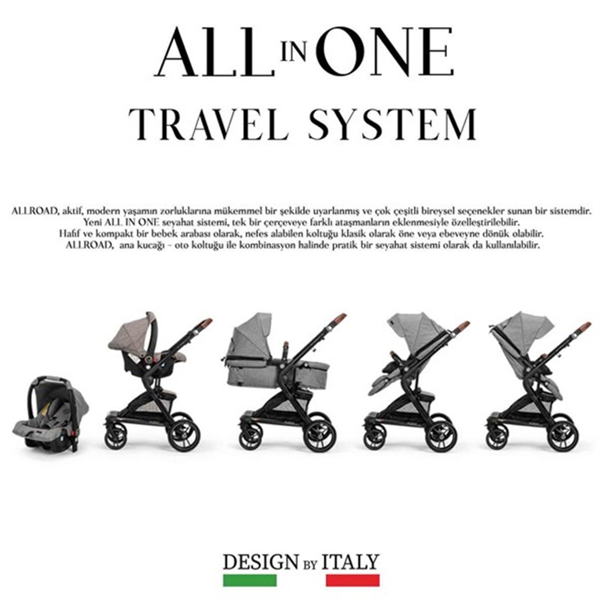 Hepsi Bir Arada Travel Sistem Bebek Arabası Elele Allroad 2 Fiyatı ve  Özellikleri