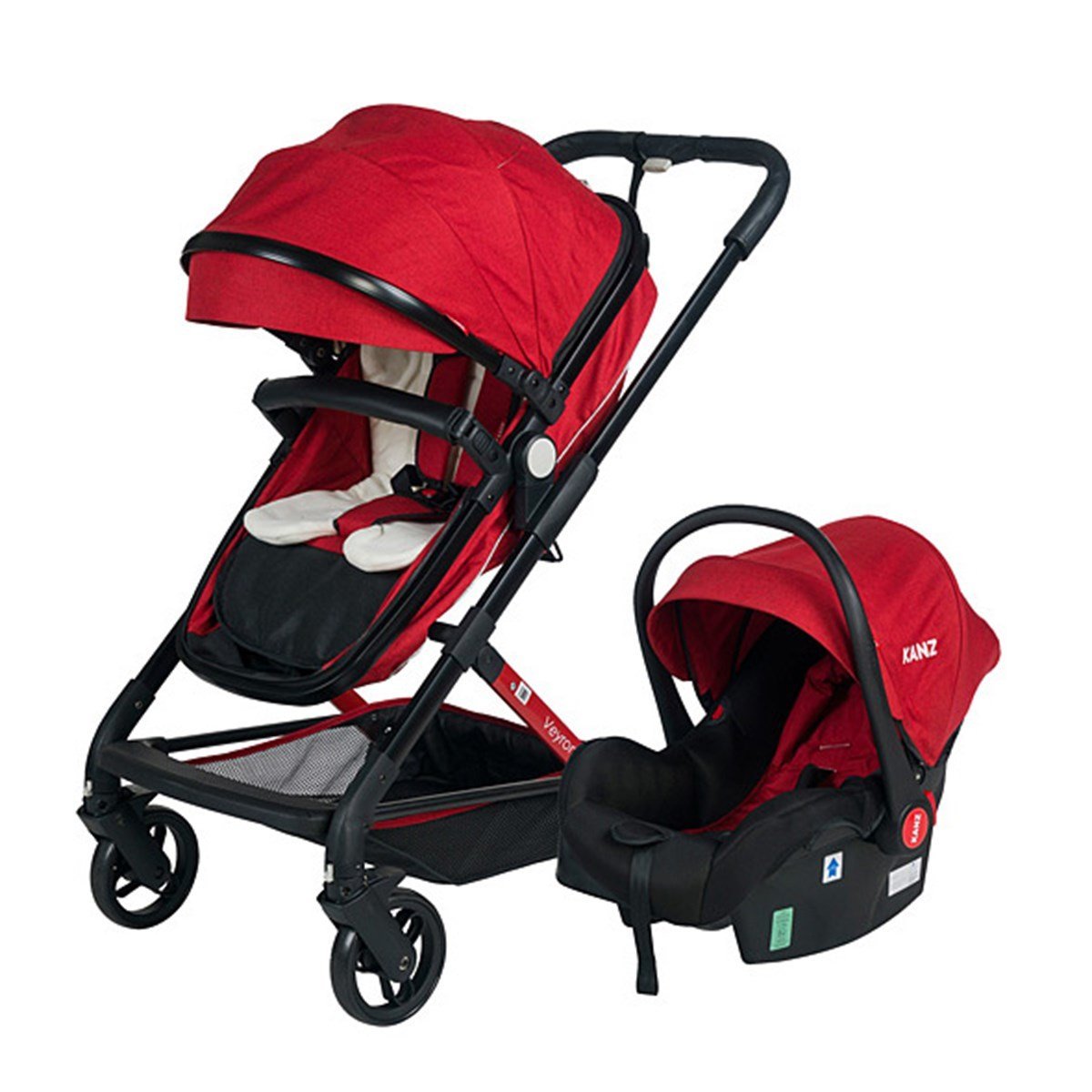 Kanz Veyron Travel Sistem Bebek Arabası Kırmızı | Mutlu Bebe
