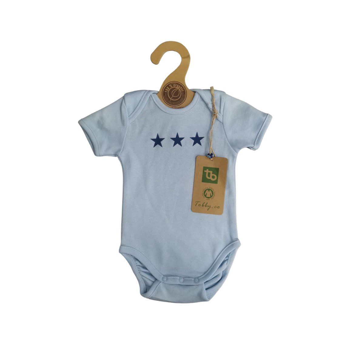 Tobby Co Kısa Kollu Erkek Bebek Çıtçıtlı Body Mavi | Mutlu Bebe
