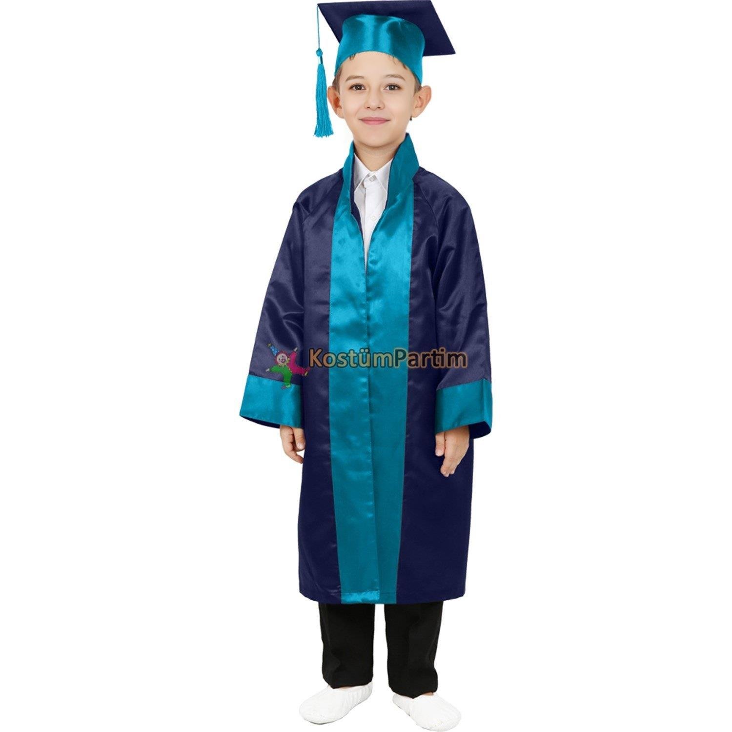 Çocuklar için Mezuniyet Kıyafetleri Lacivert - KostümPartim®