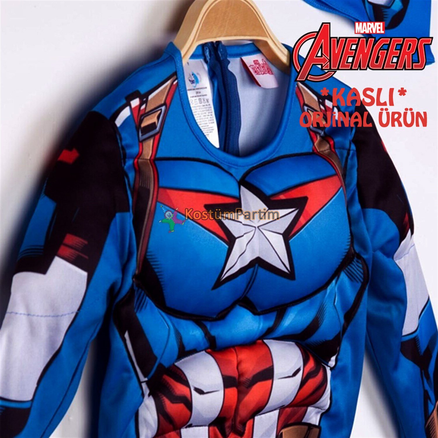 Kaptan Amerika Kostümü Kaslı, Avangers Captain America Kıyafeti -  KostümPartim®