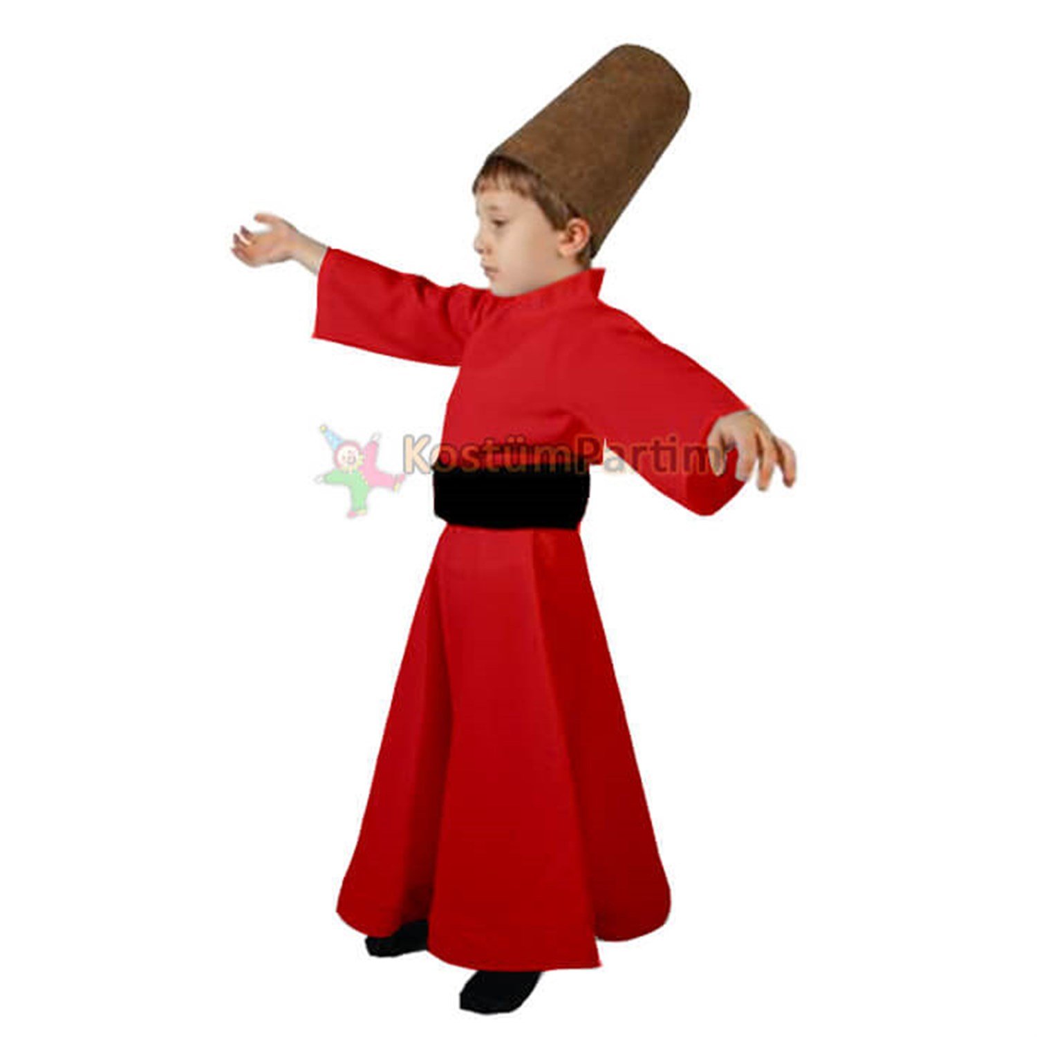 Kırmızı Semazen Kostümü Çocuk Mevlevi Kıyafeti