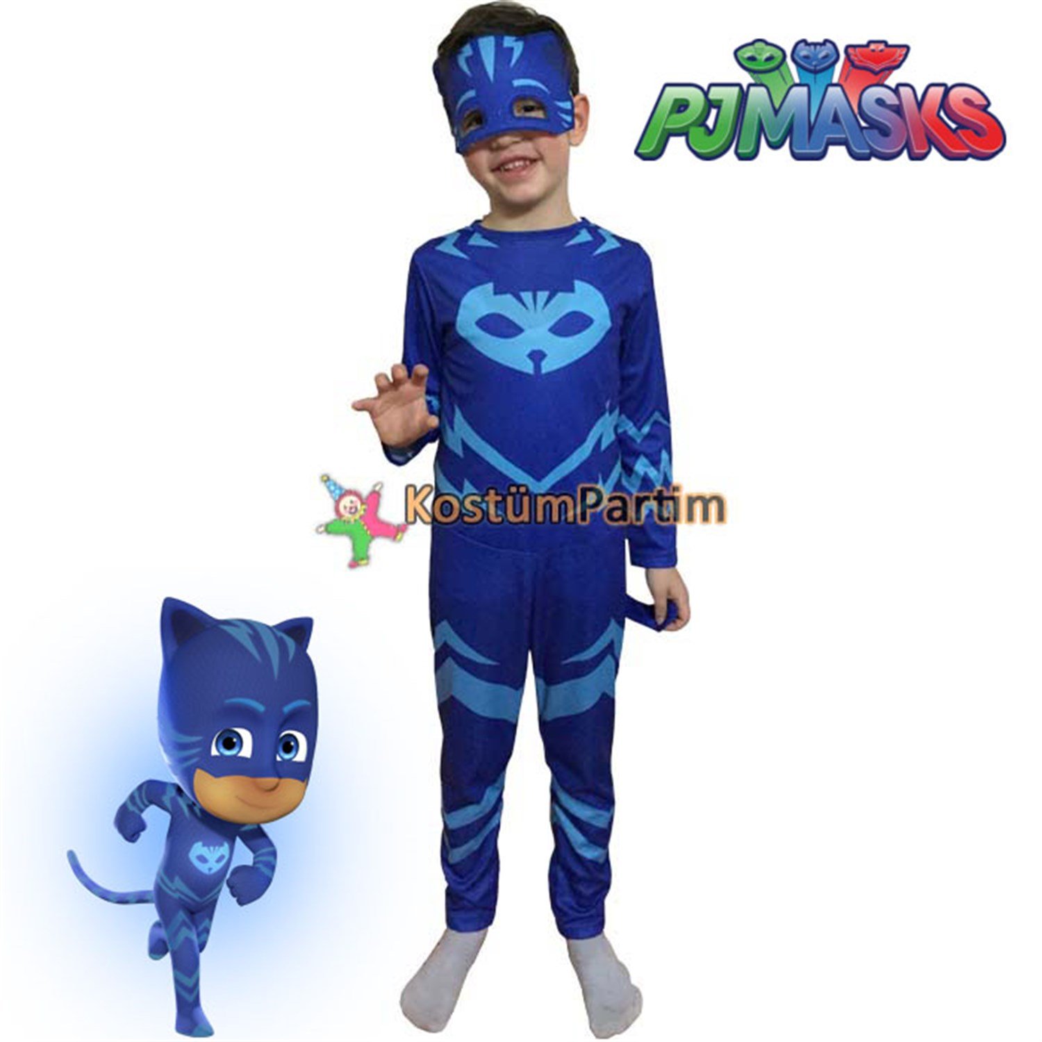 Pijamaskeliler Kedi Çocuk Kostümü, PJMask Catboy Kıyafeti - KostümPartim®