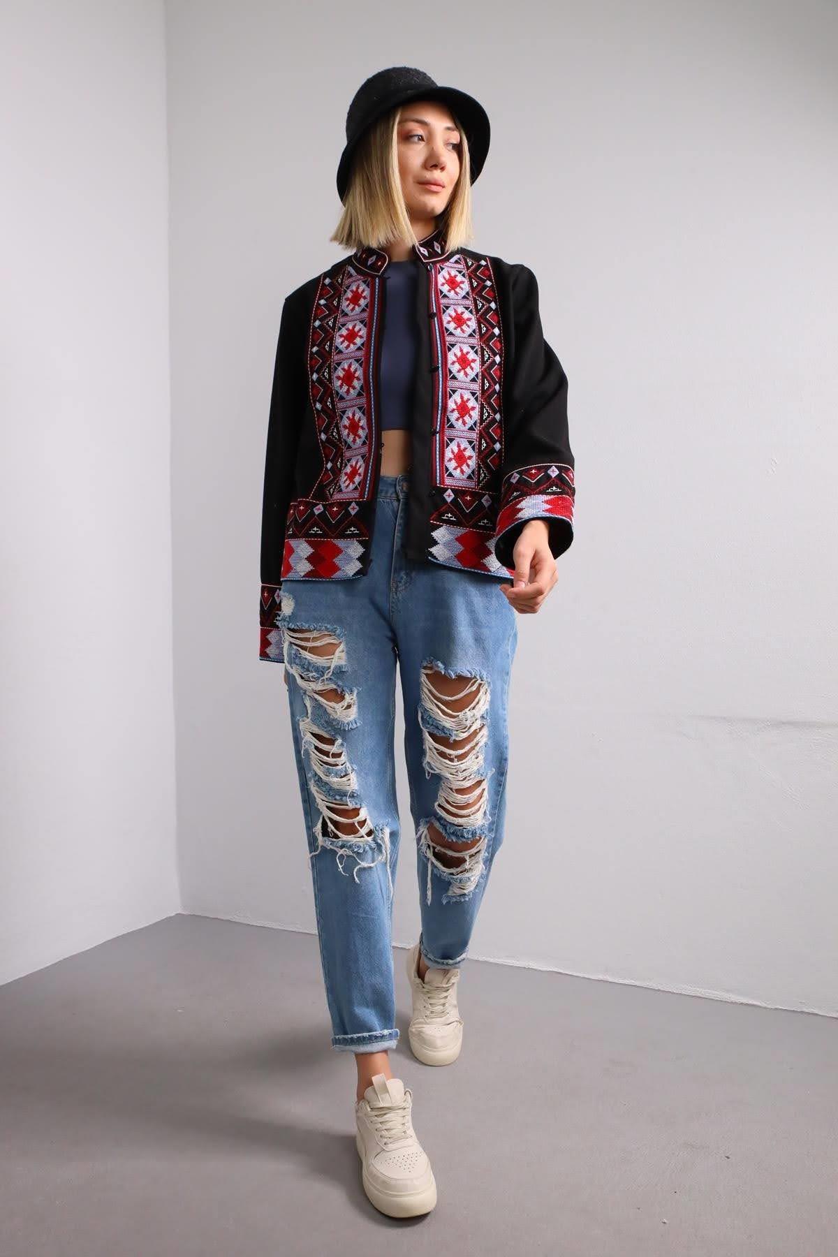 Zara ethnic embroidered jacket 2025