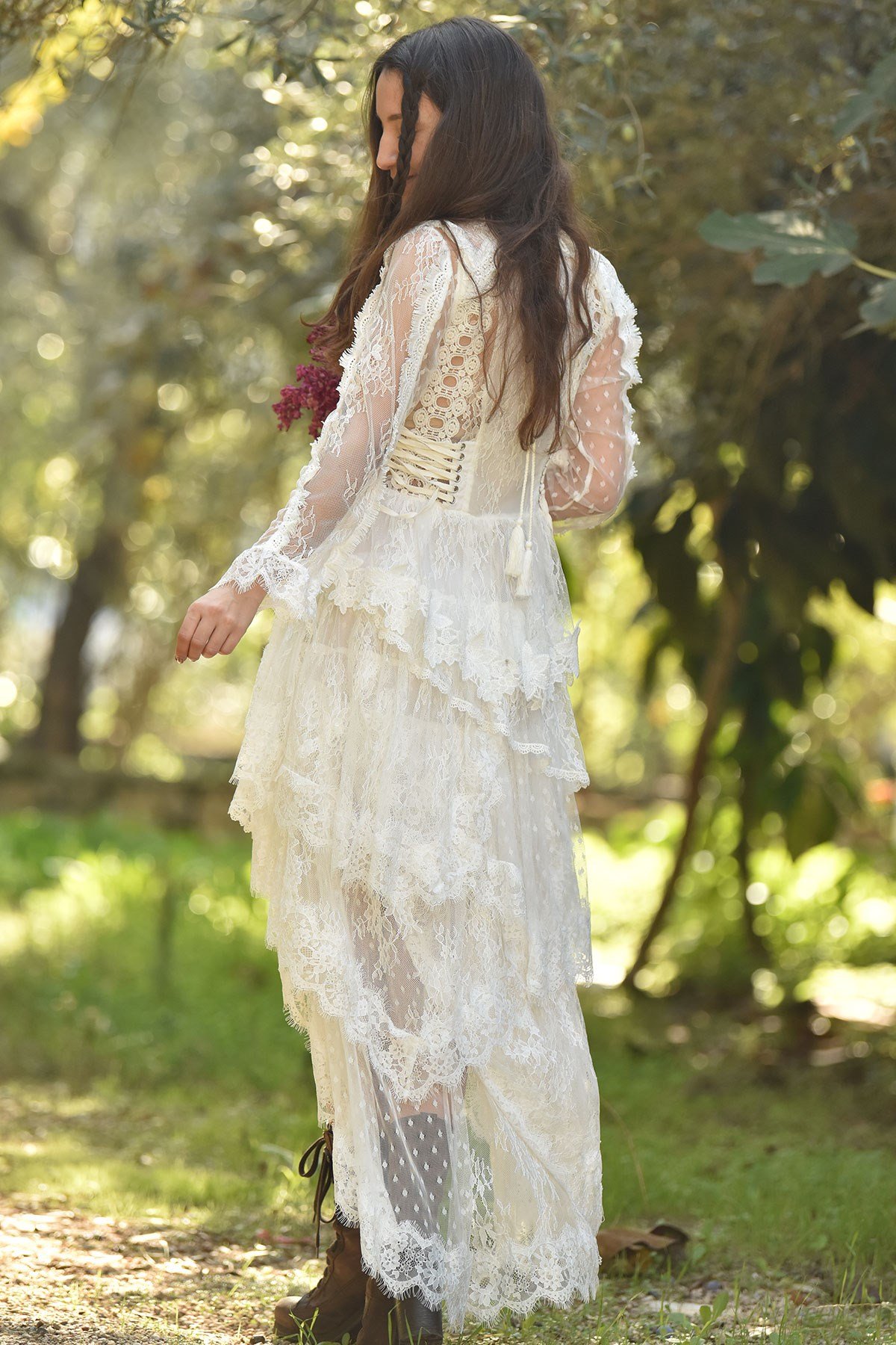 Beyaz Bohem Dantelli Elbise - Şaman Butik - Bohem Giyim ve Aksesuar | Kadın  & Erkek