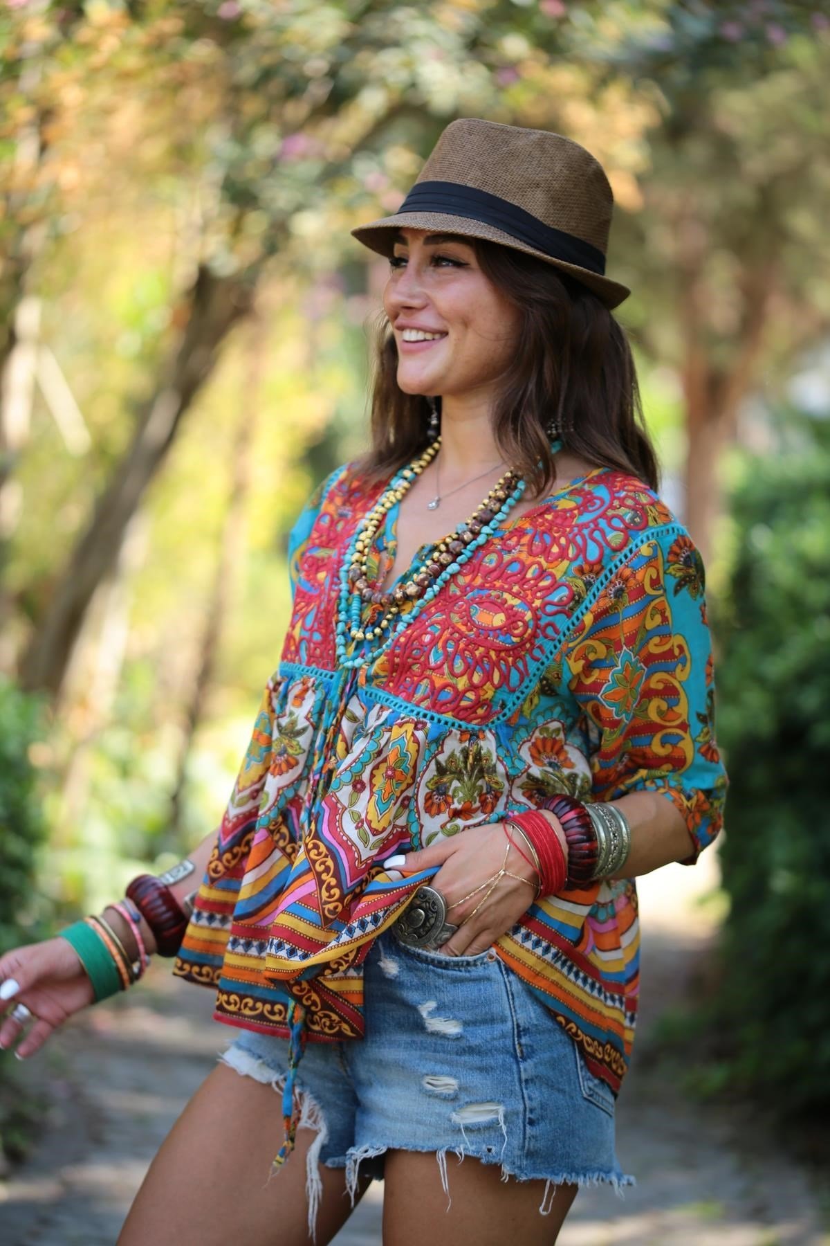 Renkli Otantik Desen Bluz - Şaman Butik - Bohem Giyim ve Aksesuar | Kadın &  Erkek