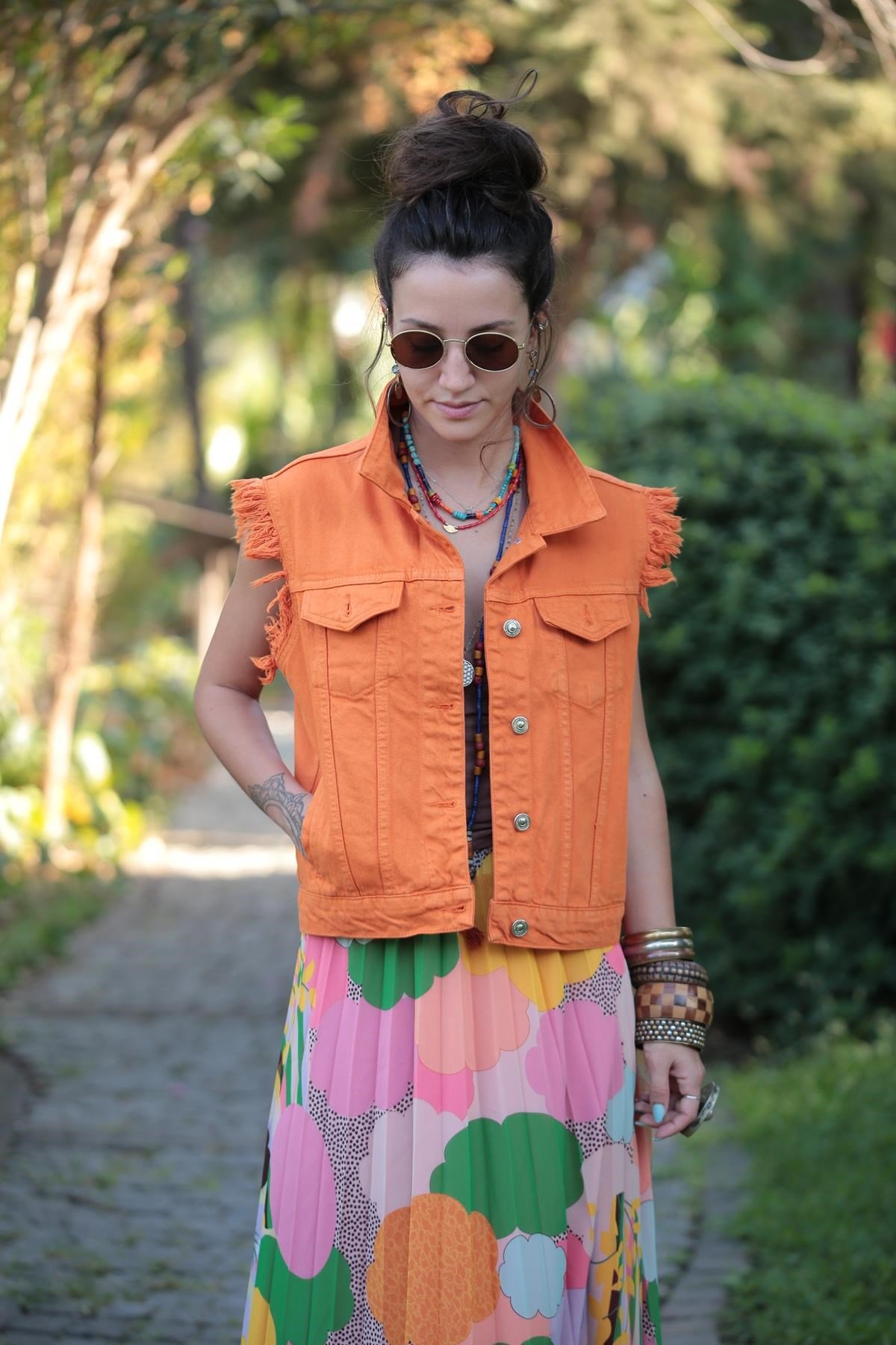 Orange hotsell denim vest