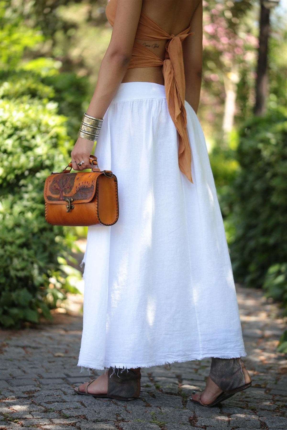 White Belted Skirt