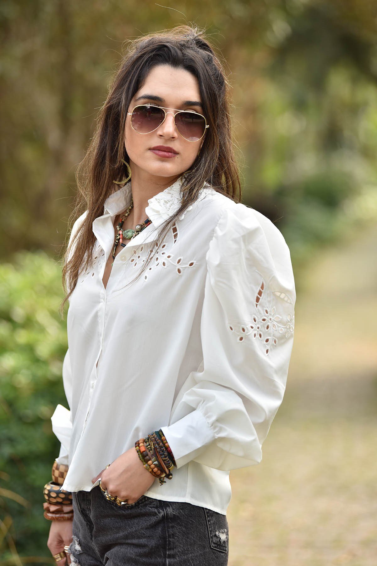 Beyaz Güpürlü Vintage Gömlek - Şaman Butik - Bohem Giyim ve Aksesuar |  Kadın & Erkek