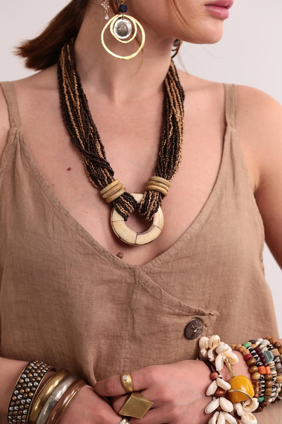 Wooden ring necklace store