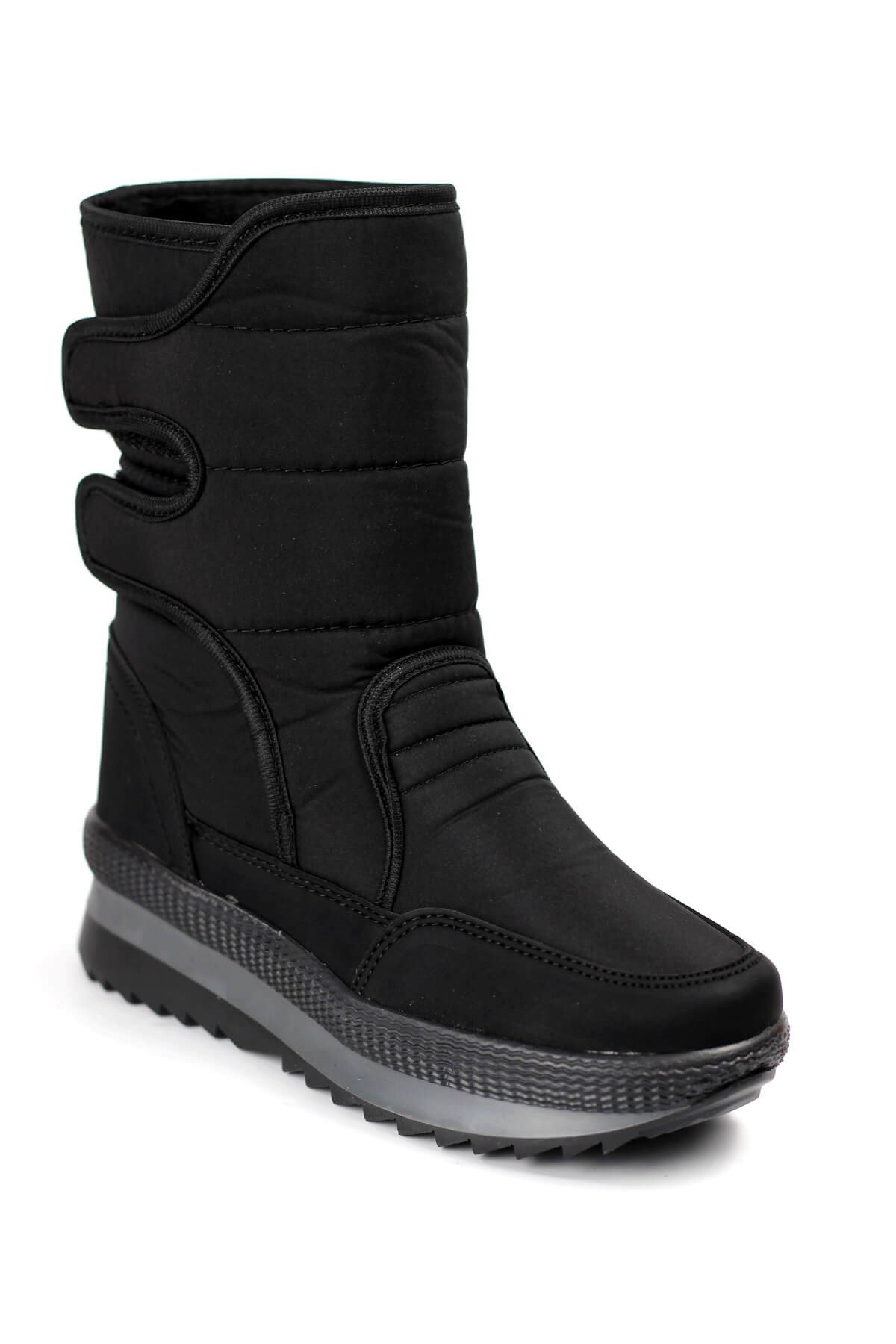Pabucchi Kışlık Kadın içi Kürklü Termal Kar botu kışlık Kaymaz Taban  Outdoor Ayakkabı Siyah