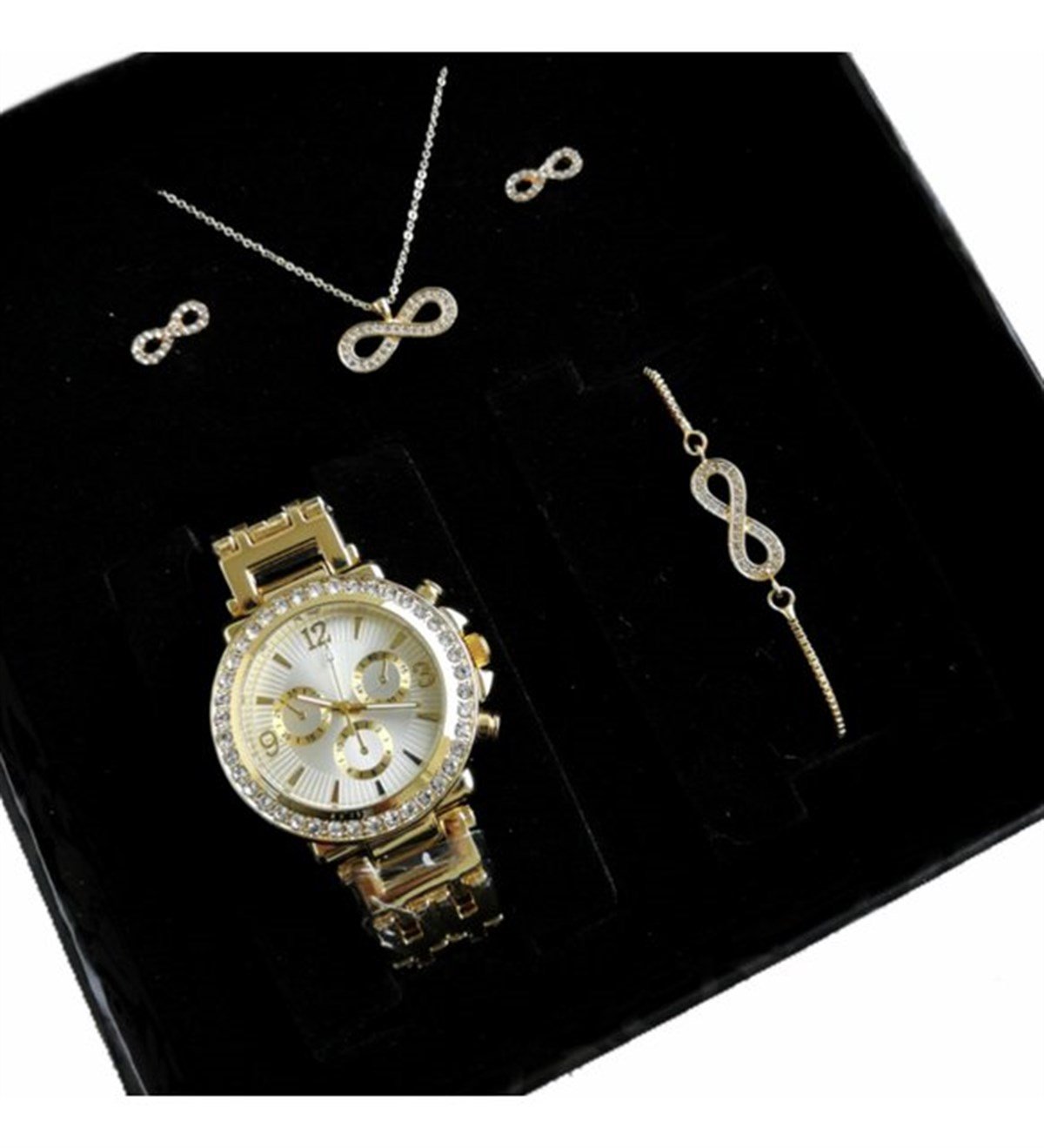 Bayan Kol Saati Kadına Hediye Seti İsimli Saat Bileklik Kolye Set