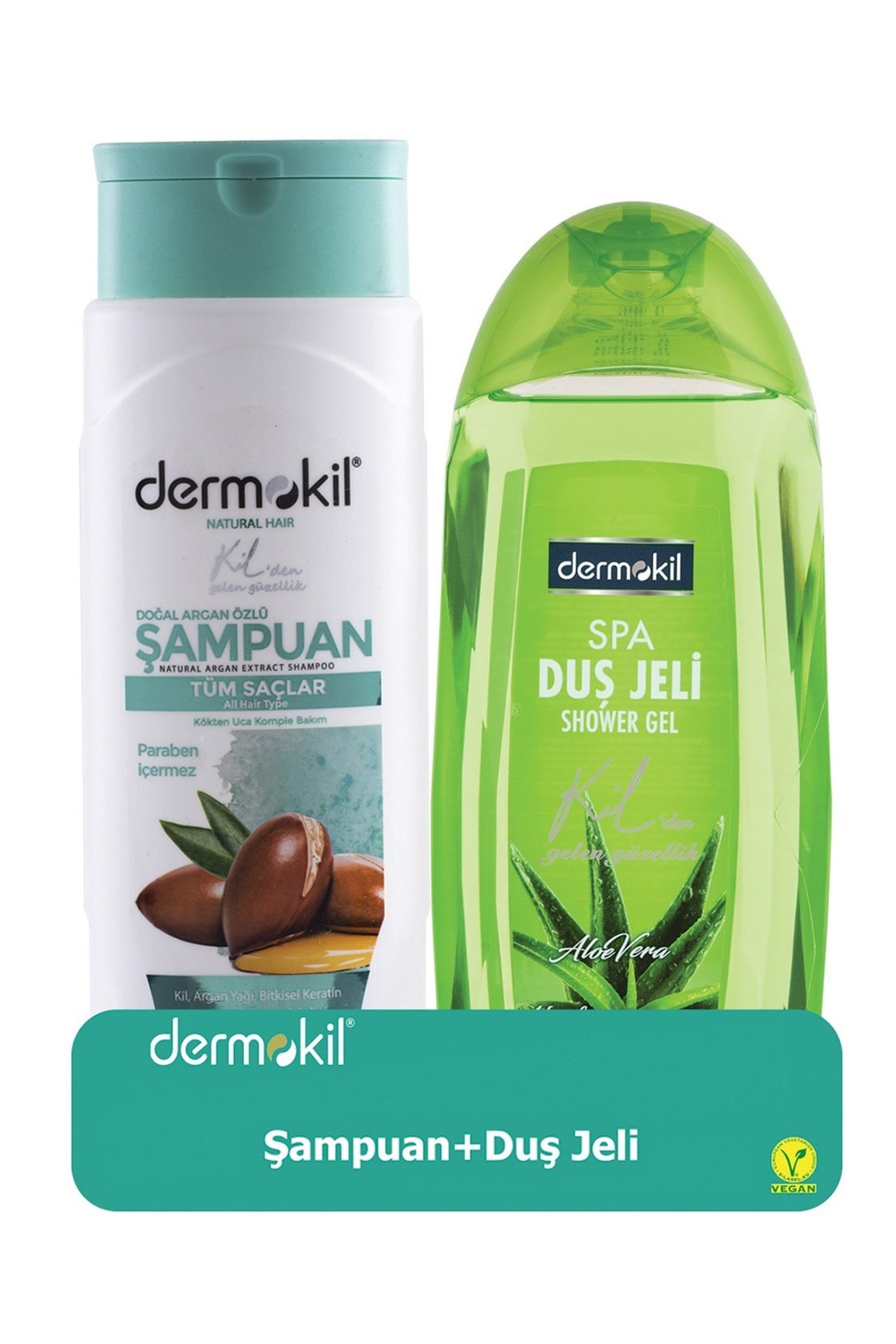 Dermokil Argan ampuan 400 ml + Aloe Vera Du Jeli 500 ml Fiyatlar  ndirimli | Dermoailem.com