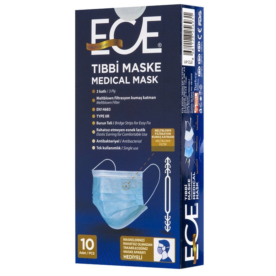 Ece Tıbbi Maske - Meltblown Cerrahi Maske 10 Adet Fiyatları İndirimli |  Dermoailem.com