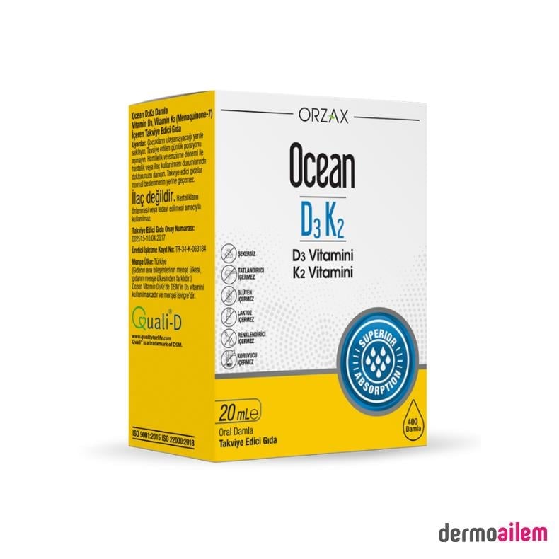 Orzax Ocean D3K2 Vitamin Damla 20 ml