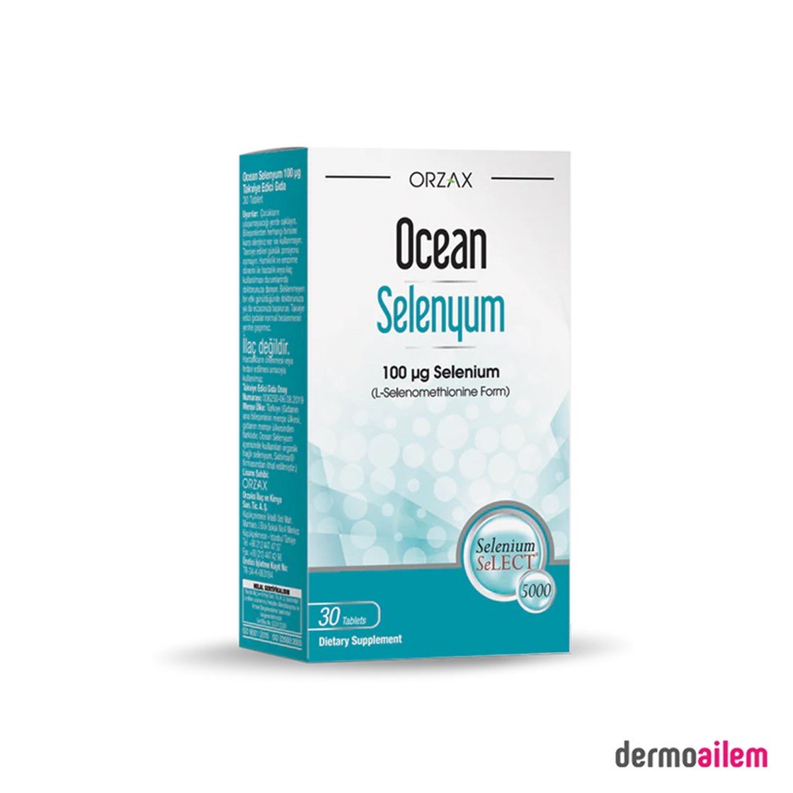 Takviye Edici GıdalarOrzaxOcean Selenyum 100 mcg 30 Tablet