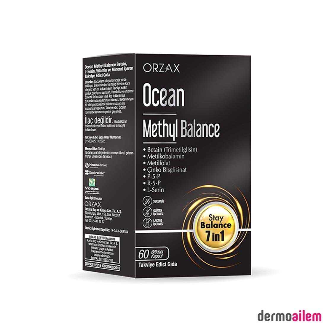 Takviye Edici GıdalarOrzaxOrzax Ocean Methyl Balance 60 Bitkisel Kapsül