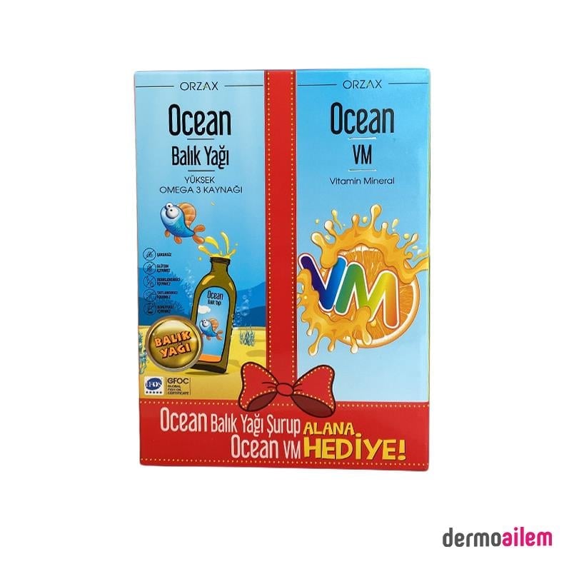 Omega 3 & Balık YağlarıOrzaxOrzaxOcean Portakallı Balık Yağı Şurubu 150 ml + Vm Şurup 150 ml Hediye