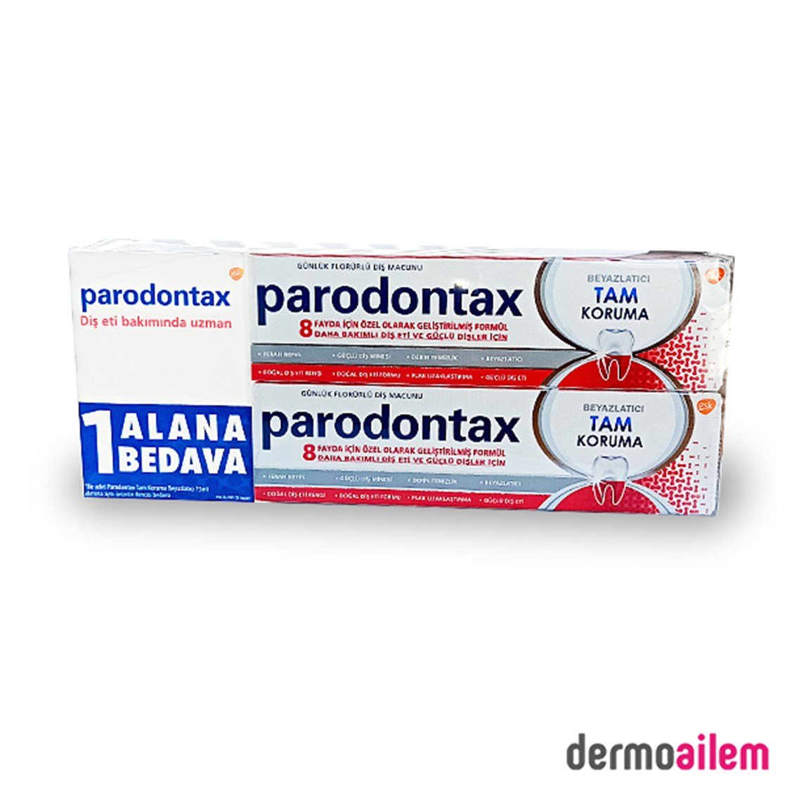 Parodontax Tam Koruma 75 ml Diş Macunu 1 Alana 1 Bedava Fiyatları İndirimli  | Dermoailem.com