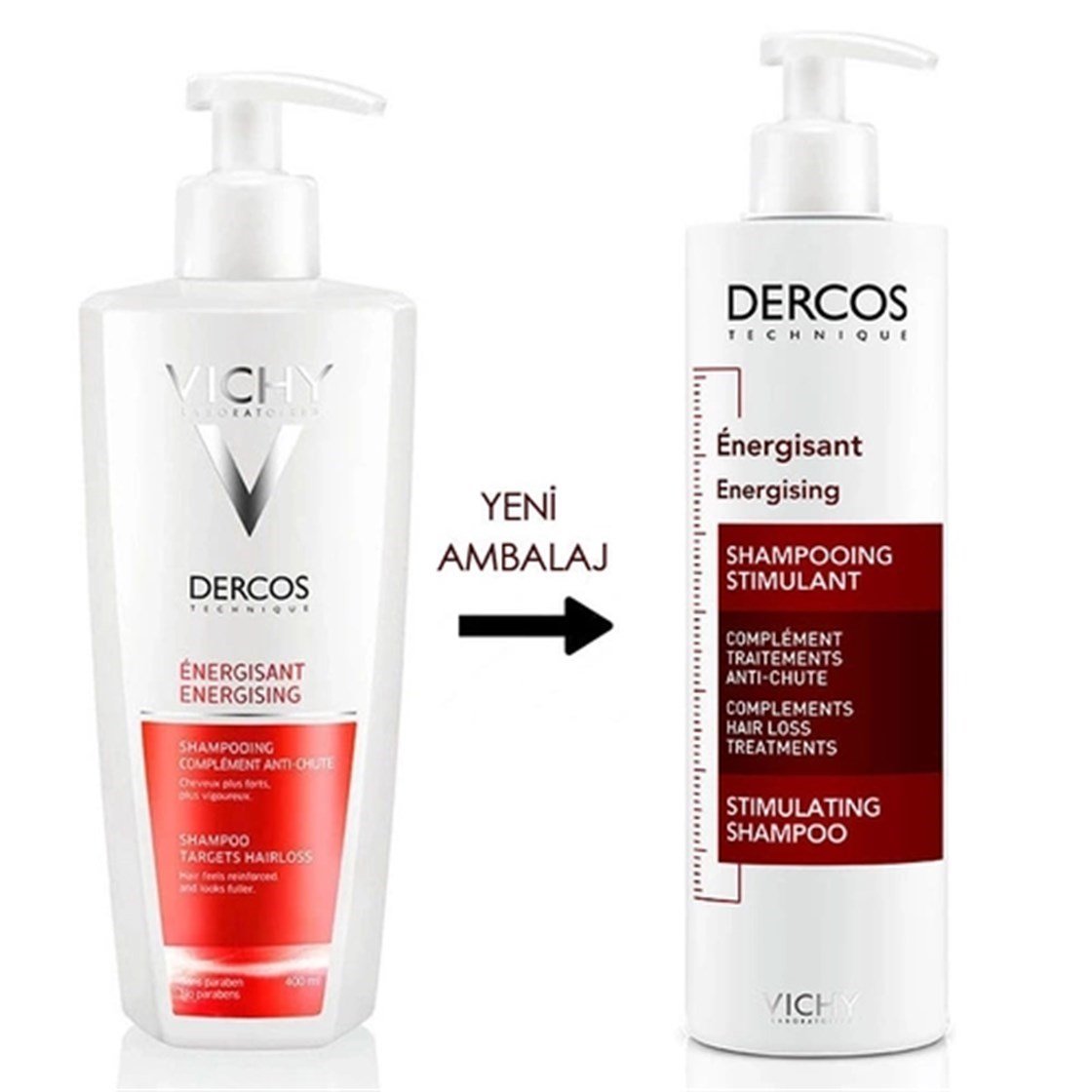 Vichy Dercos Shampooing Energisant 400 ml Saç Dökülmesine Karşı Tamamlayıcı  Şampuan | Dermoailem