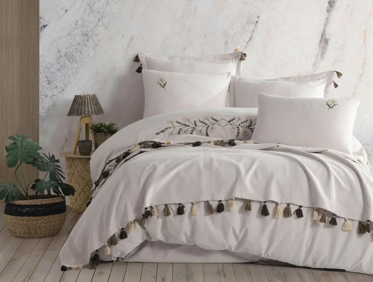 ZEBRA TOSCANA NAKIŞLI PİKE SETİ BEJ